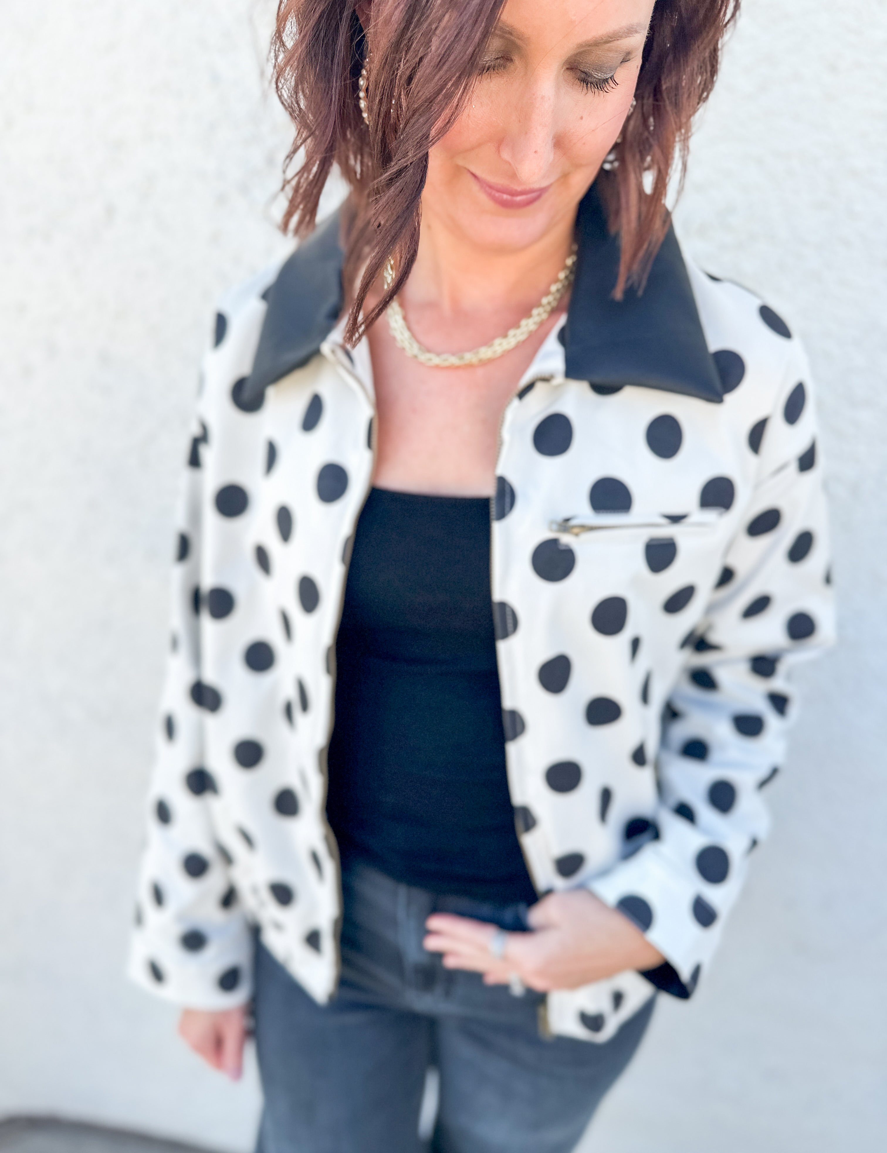 The Tenley Polka Dot Twill Jacket