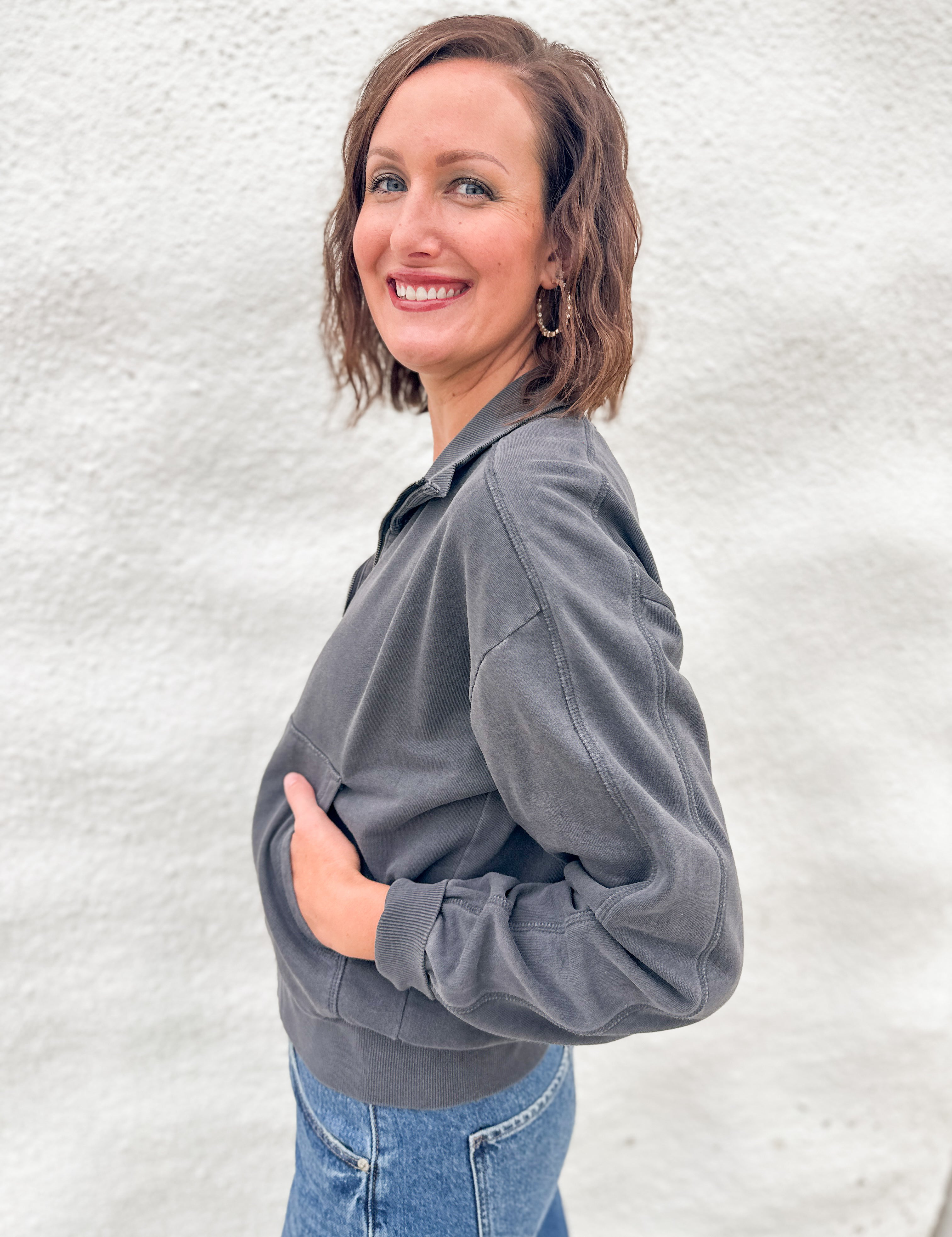 The Raya High Collar Zip UP Sweatshirt
