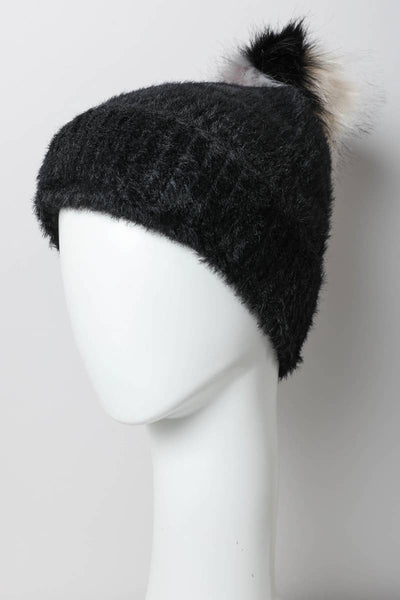 Plush Faux Mohair Knit Beanie