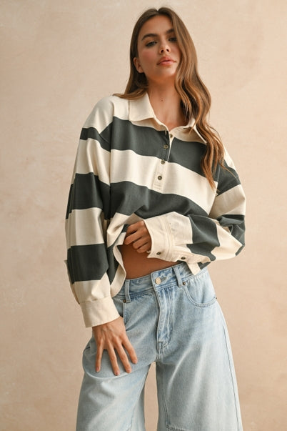 The Harlyn Ruby Striped Pullover