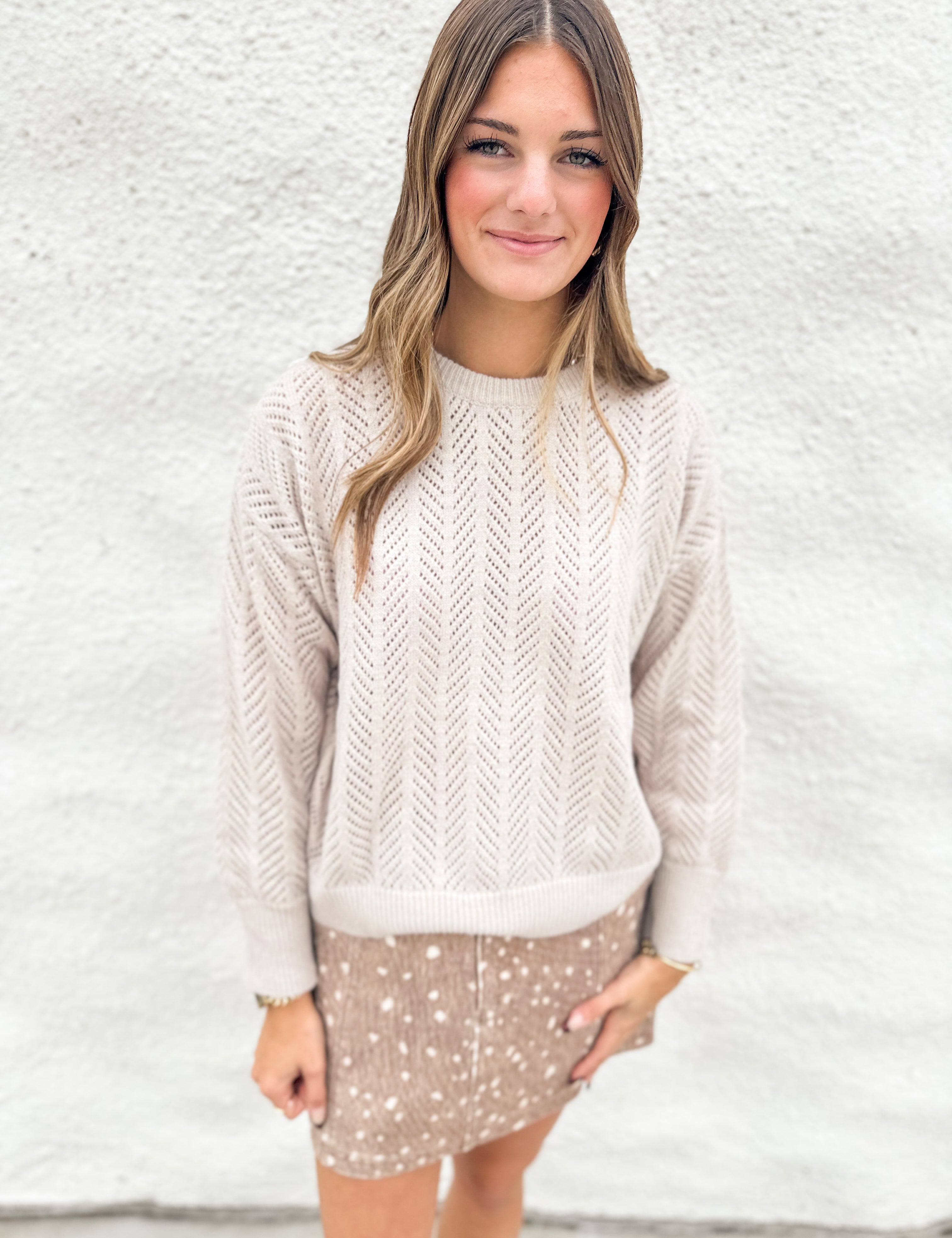 The Haley Chevron Pattern Knit Sweater