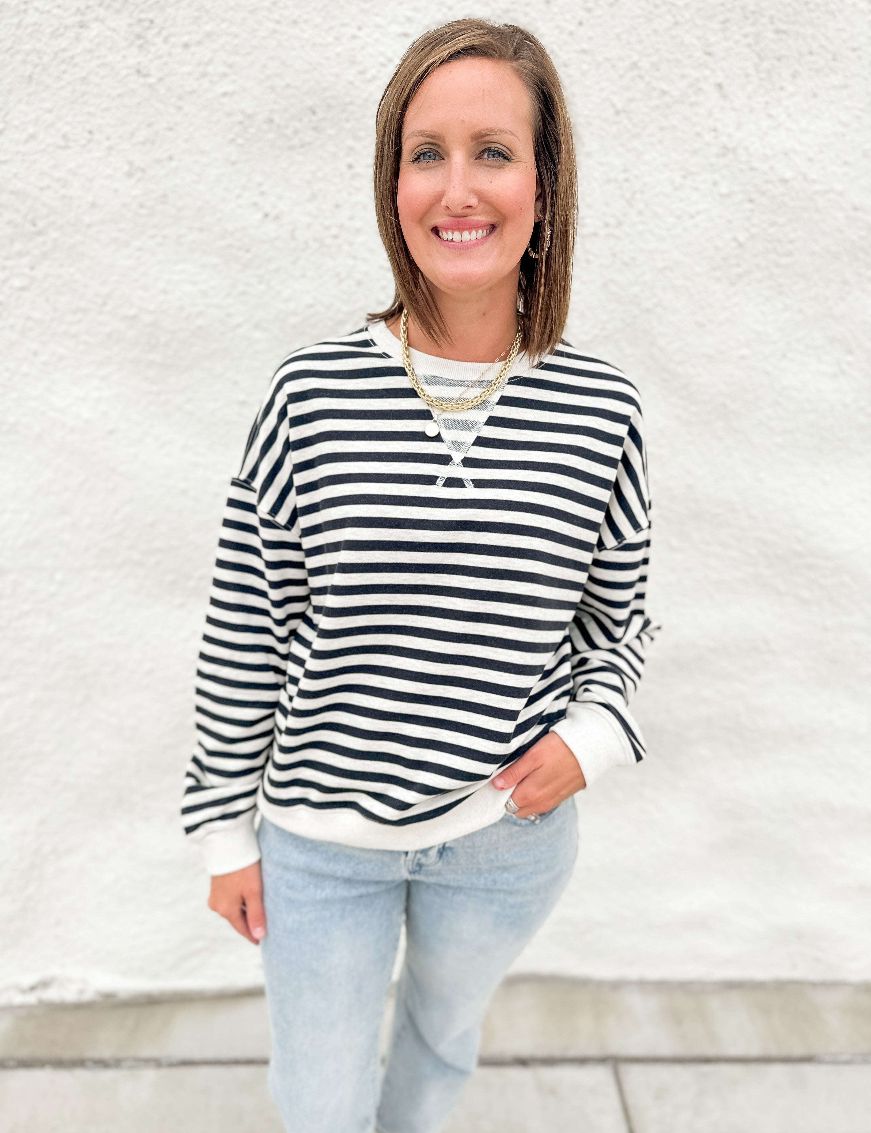 The Ella Striped Knitted Long Sleeve Pullover