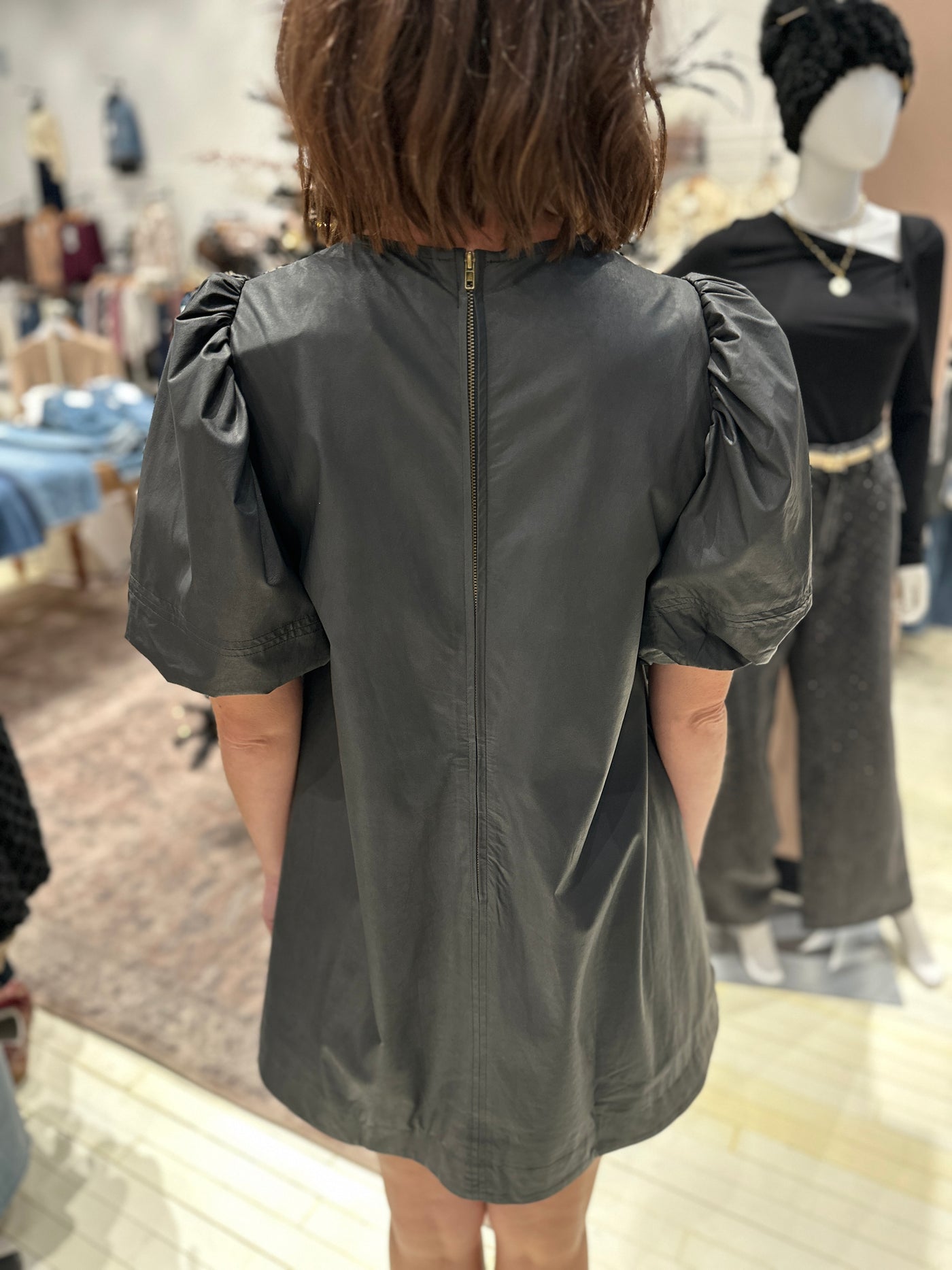 The Jaylene Faux Leather Tunic Dress