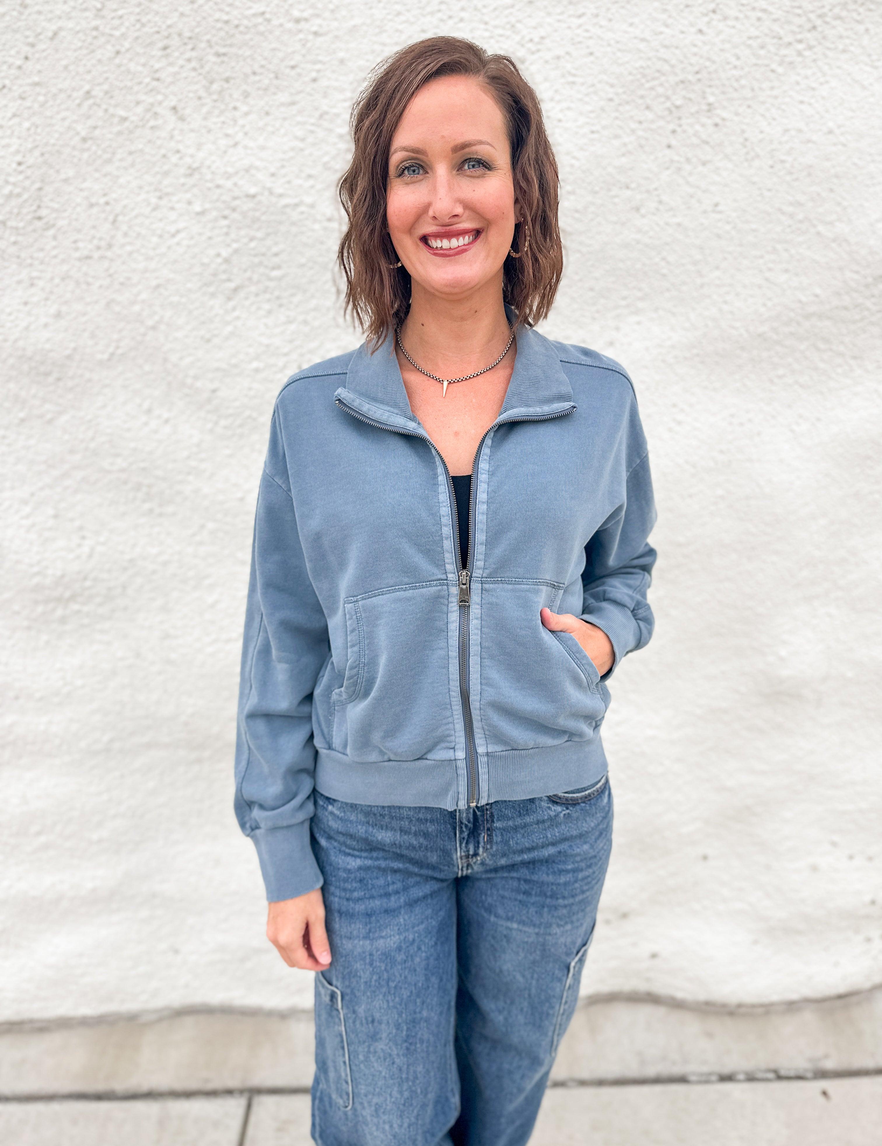 The Raya High Collar Zip UP Sweatshirt