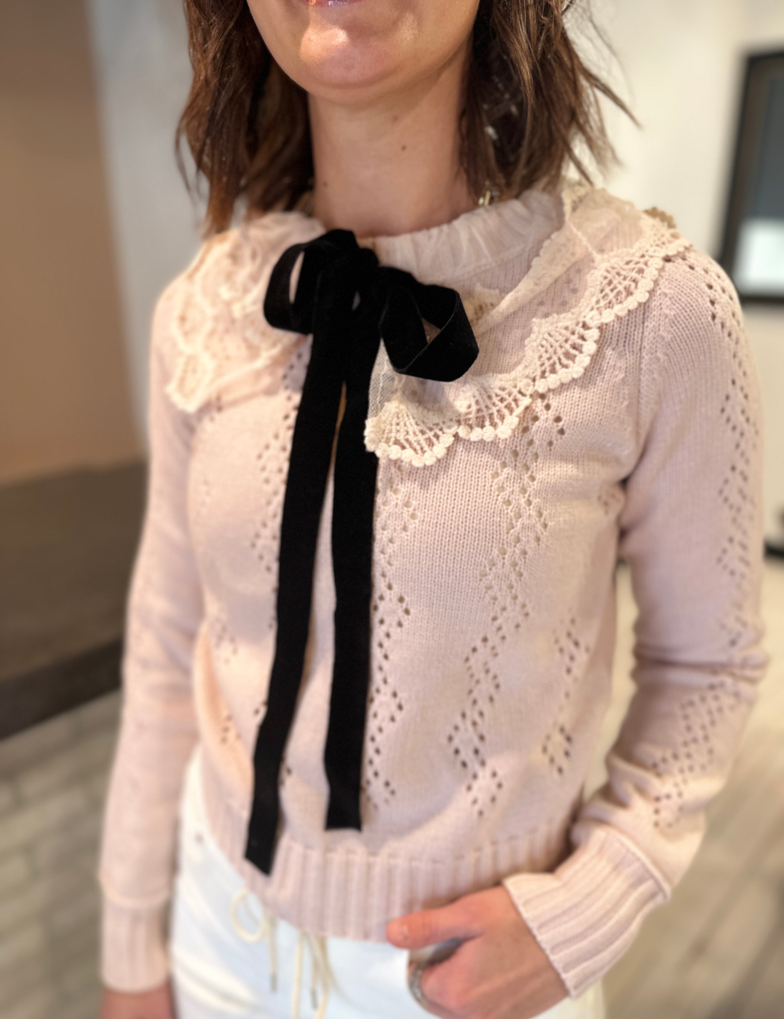 The Phoebe Crew Neck Ruffle Sweater