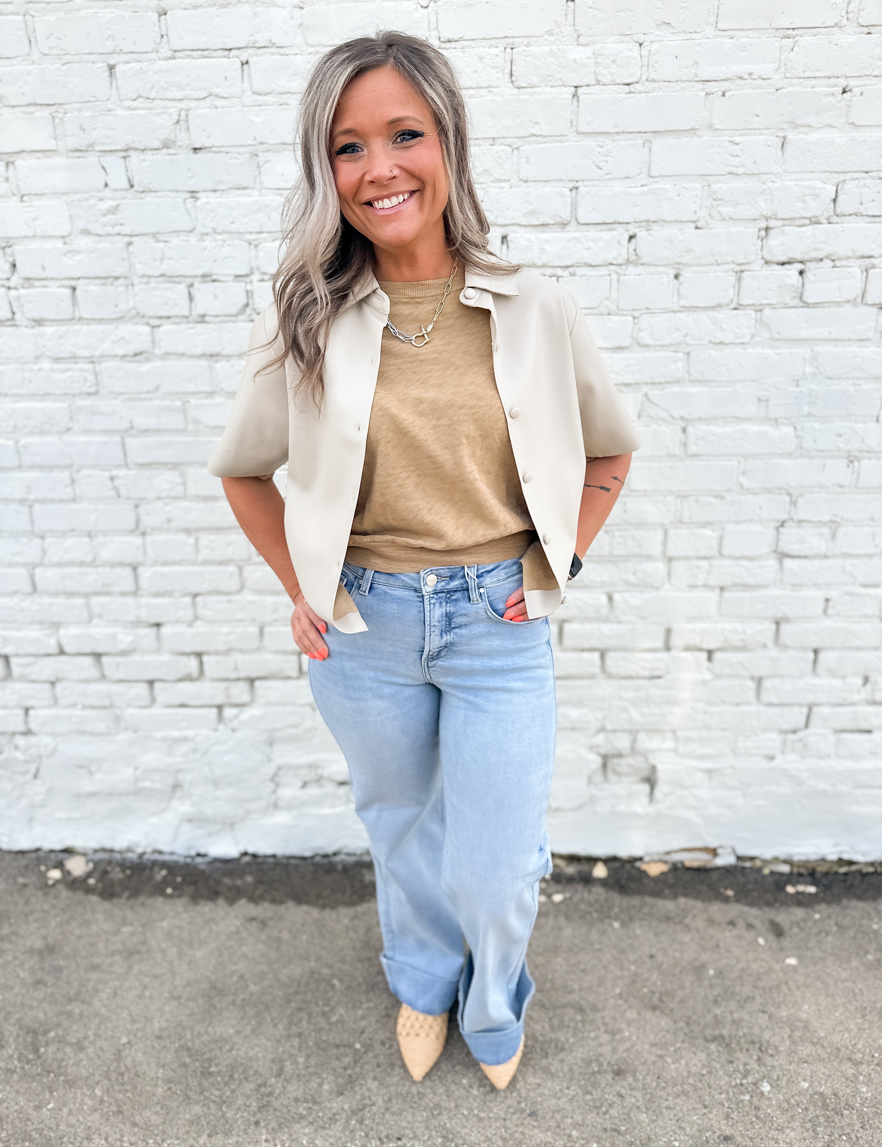 The Emersyn Faux Leather Boxy Top