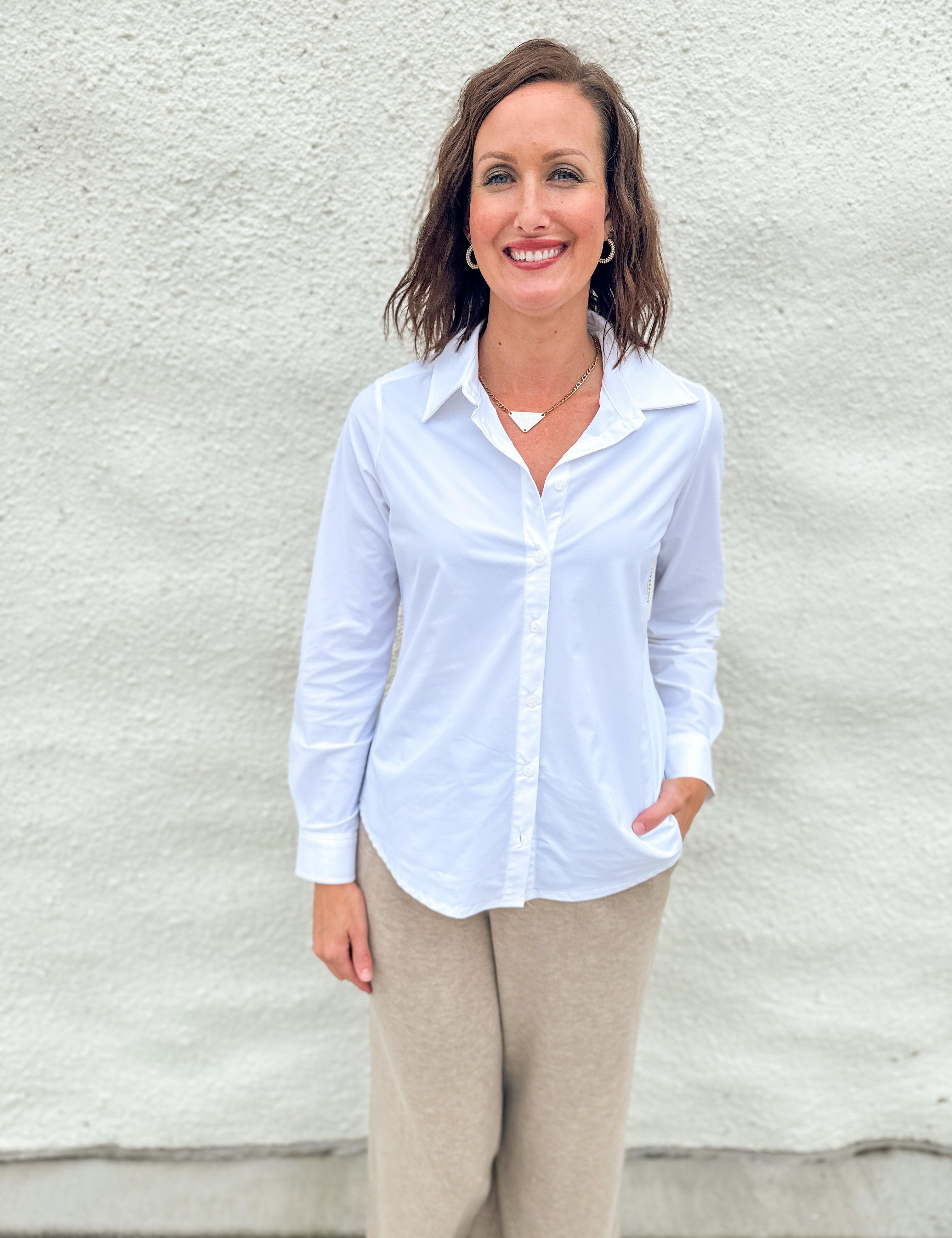 The Long Sleeve Button Down Knit Top by Liverpool