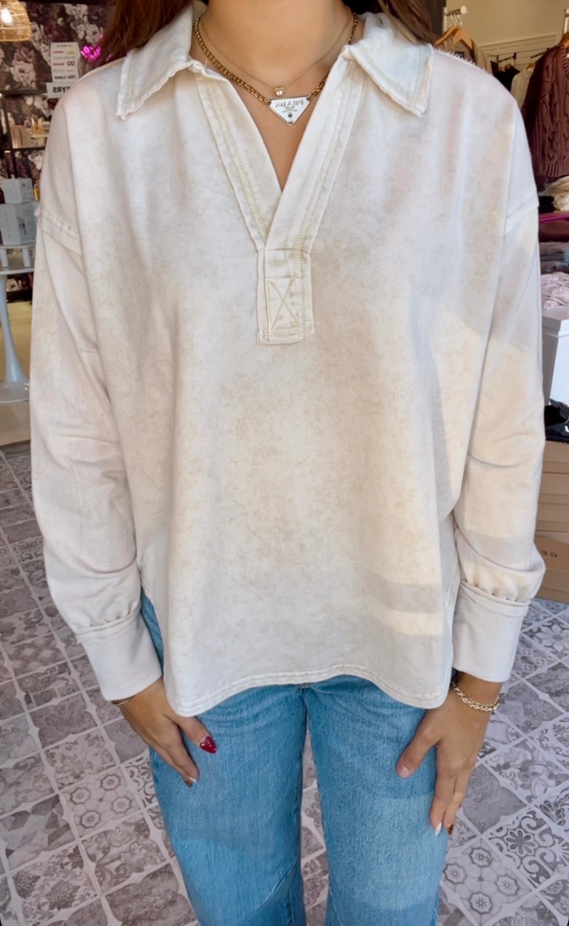 The Bianca Polo Knit Top