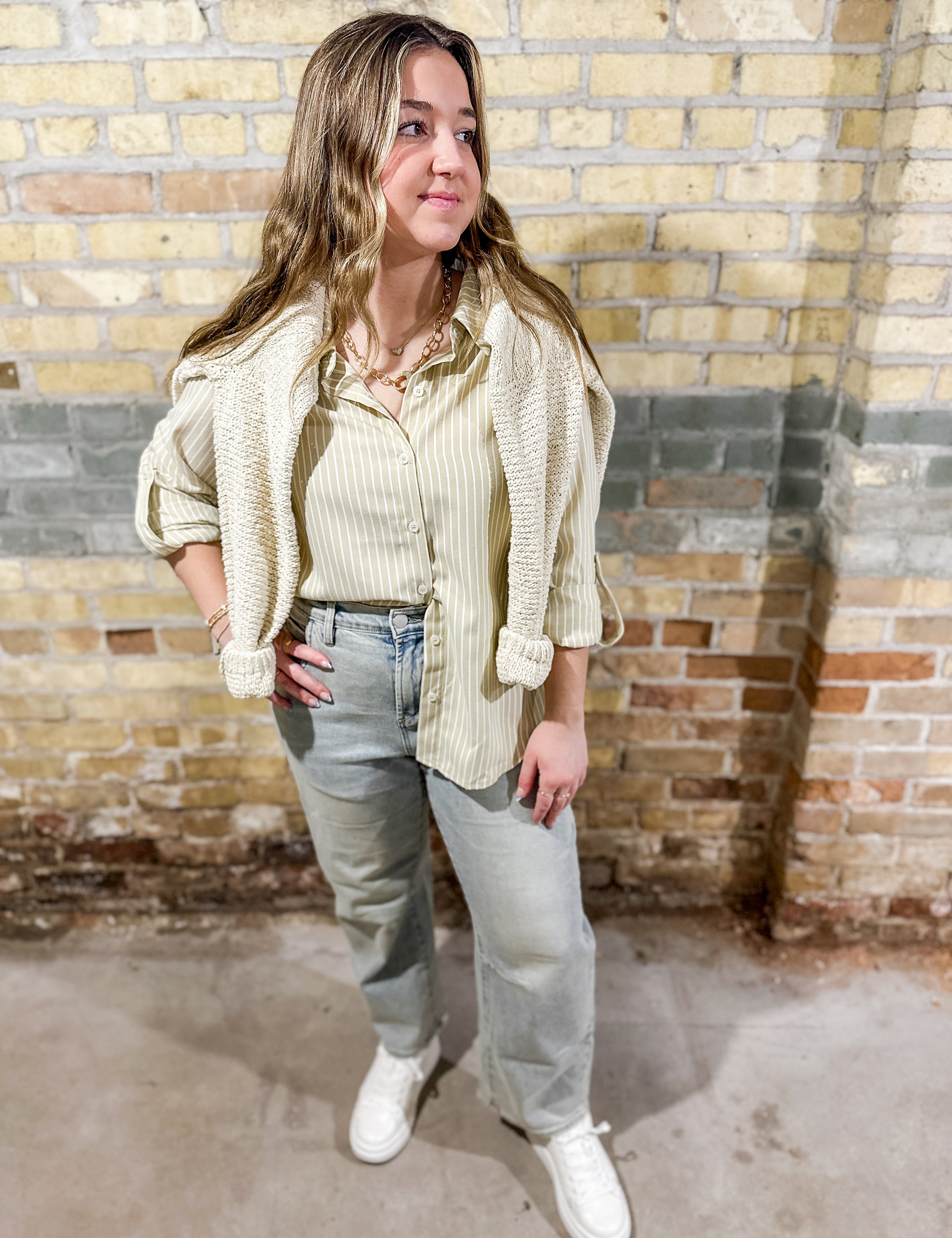 The Milania Textured Drop Shoulder Sweater