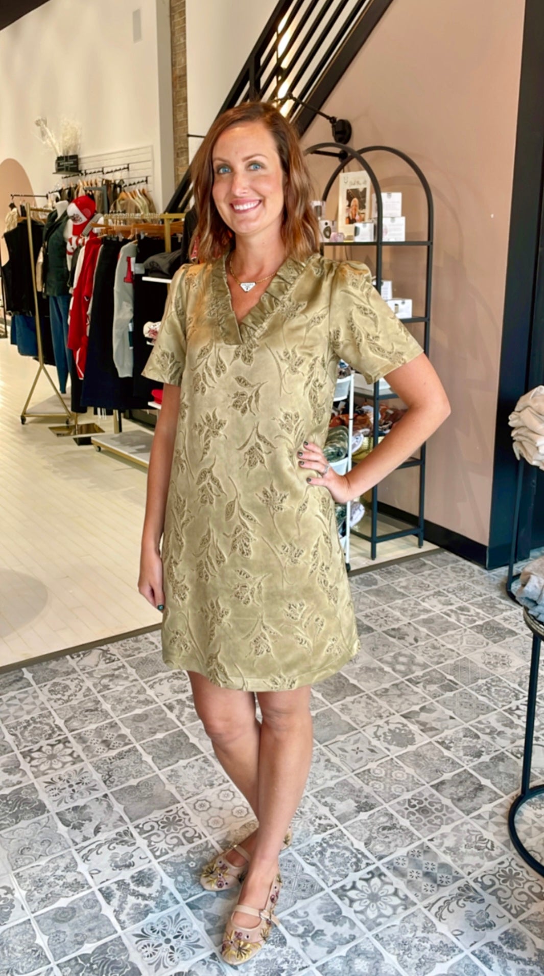 The Ashlyn Floral Jaquard Dress