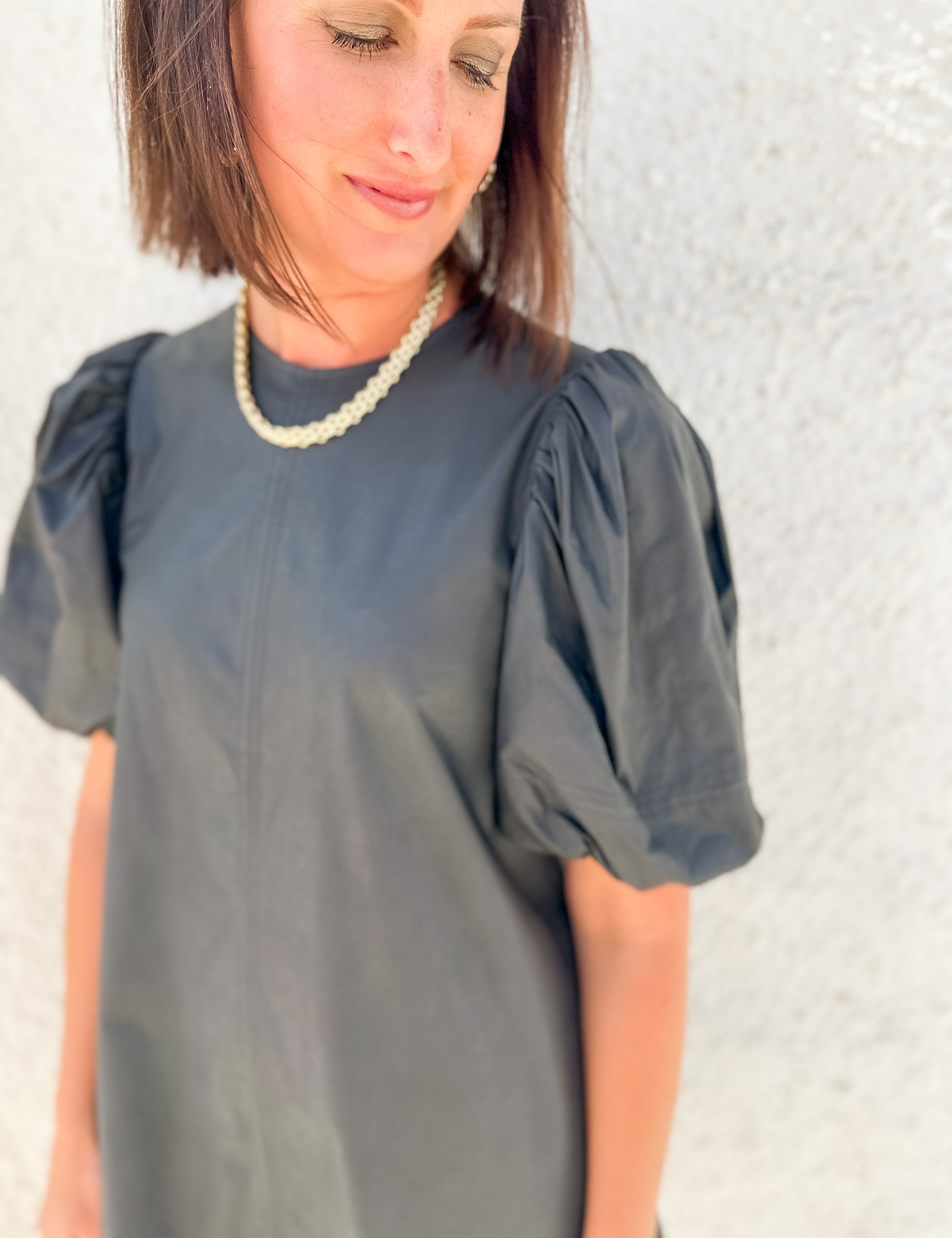 The Jaylene Faux Leather Tunic Dress