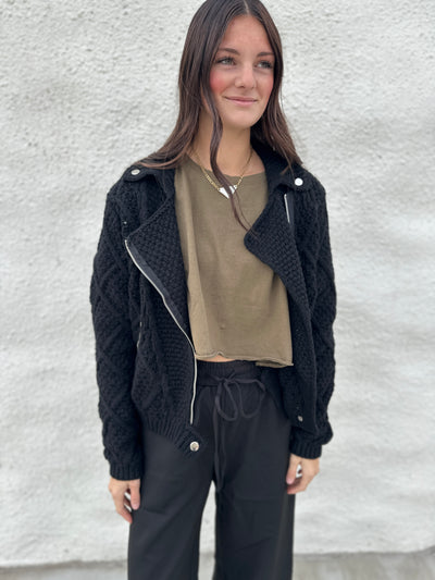 The Presley Knit Moto Jacket