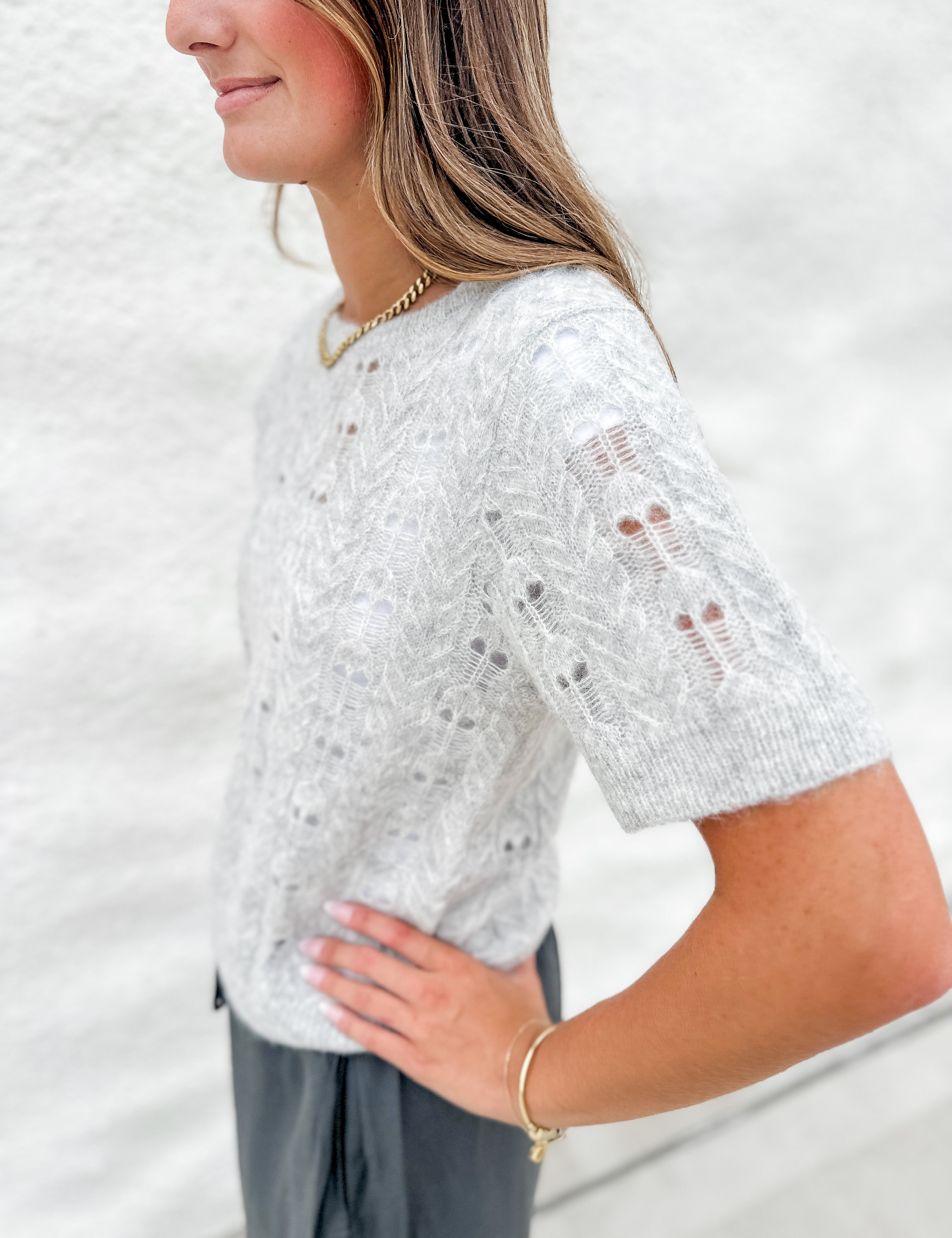 The Amila Short Sleeve Sweater by Another Love