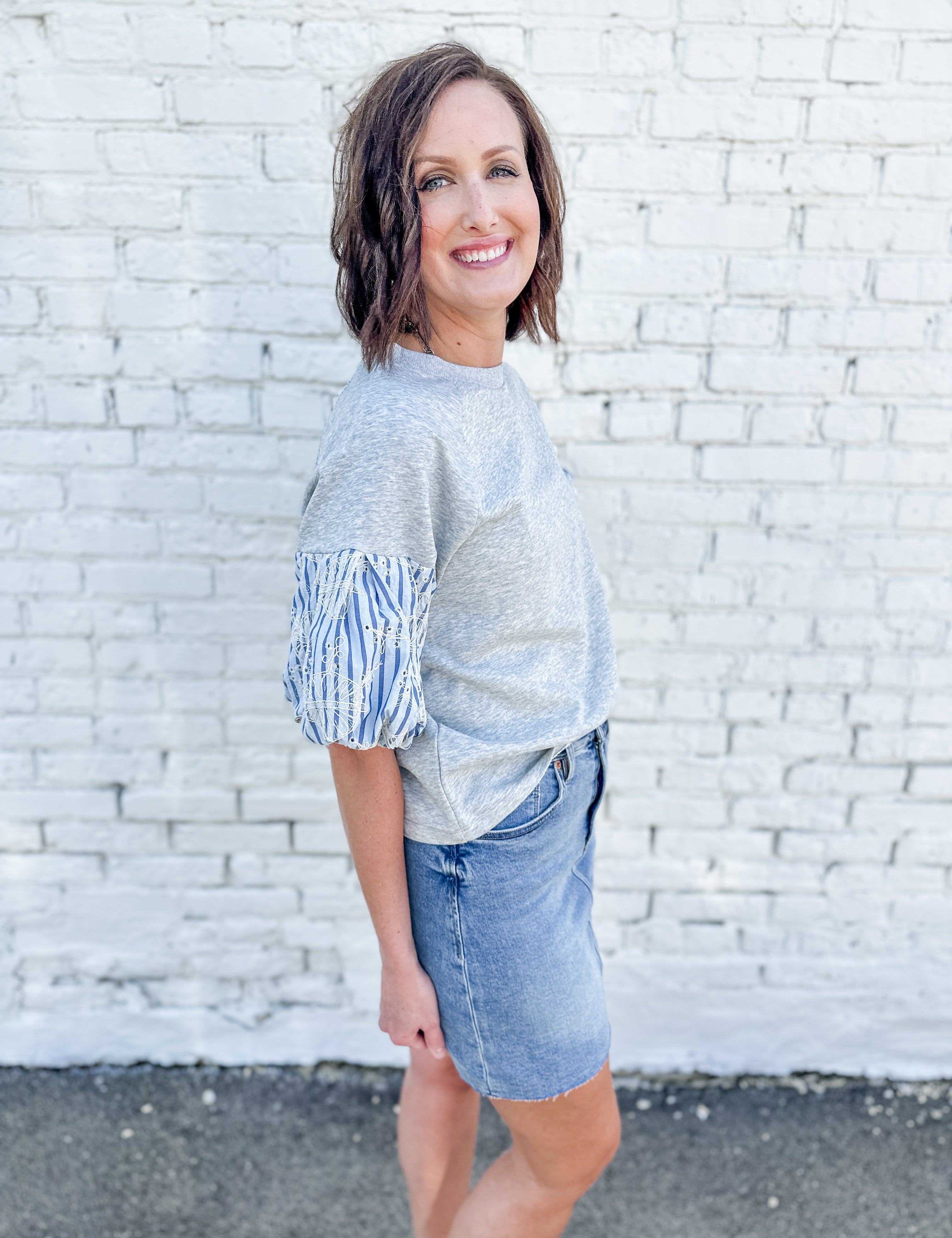 The Mavis Mixed Media Terry Top