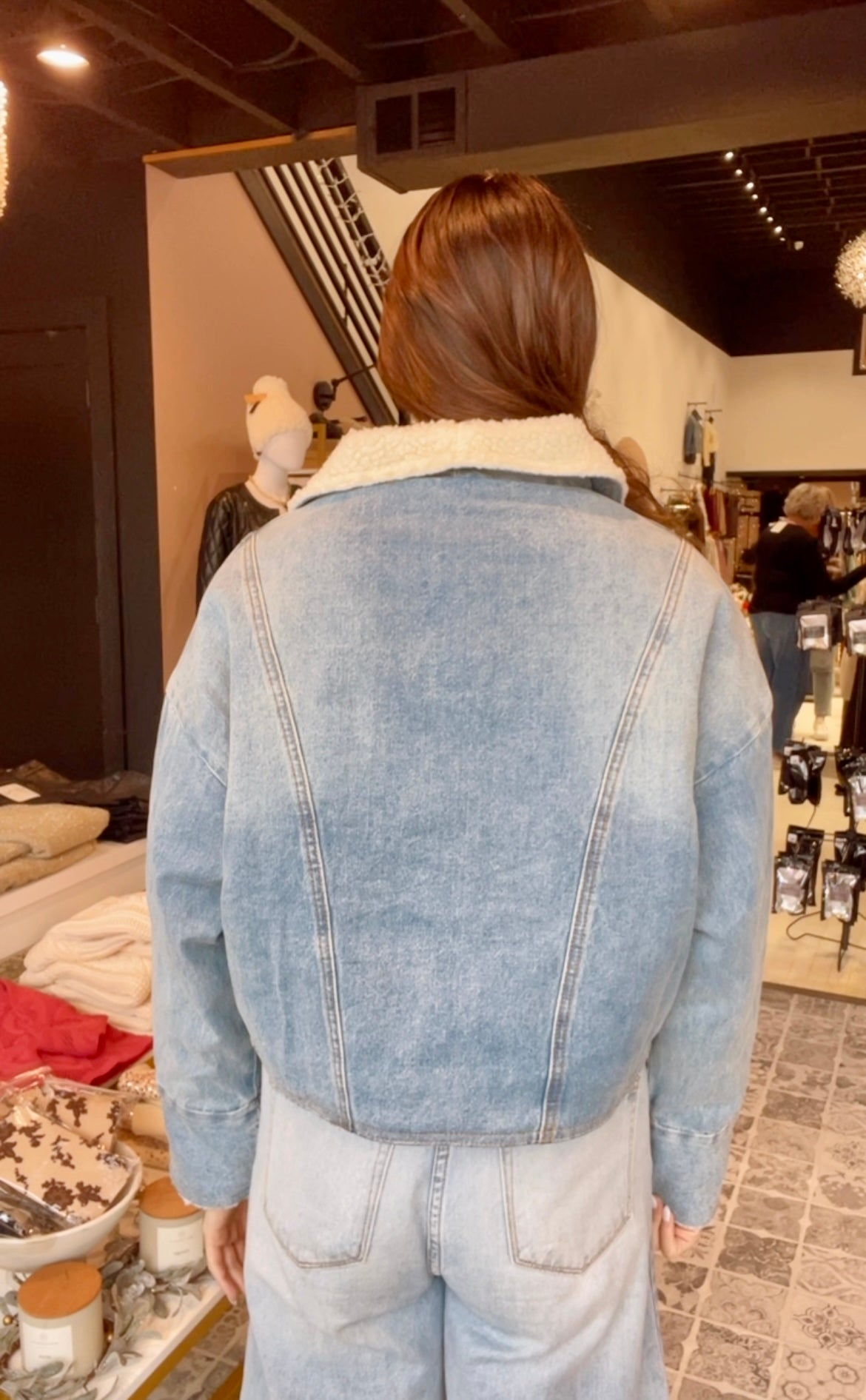 The Madelyn Sherpa Lined Denim Jacket