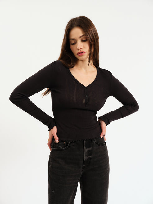 DAZE The Bunny Everday Pointelle Henley