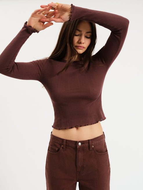 DAZE The Waverly Pointelle Crewneck Tee