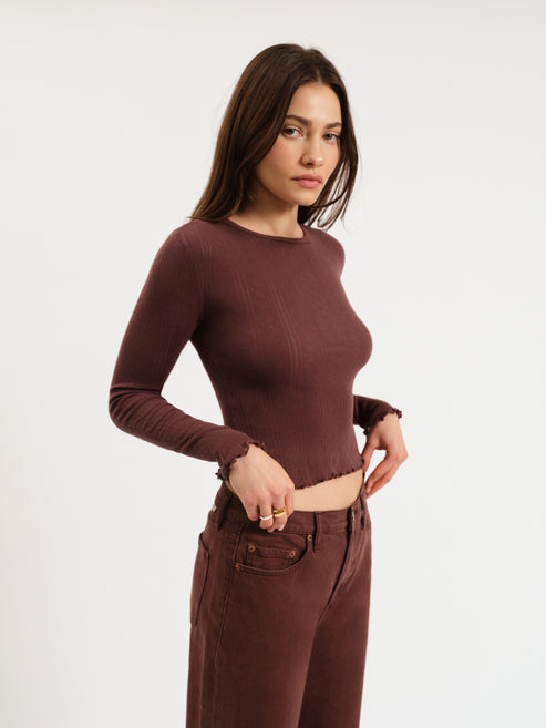 DAZE The Waverly Pointelle Crewneck Tee