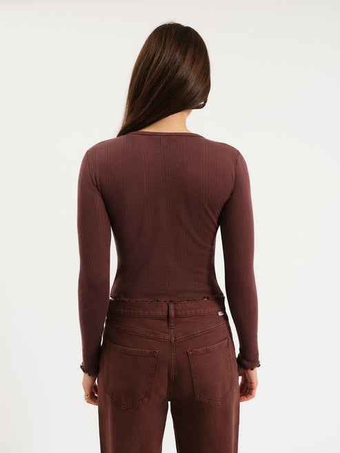 DAZE The Waverly Pointelle Crewneck Tee