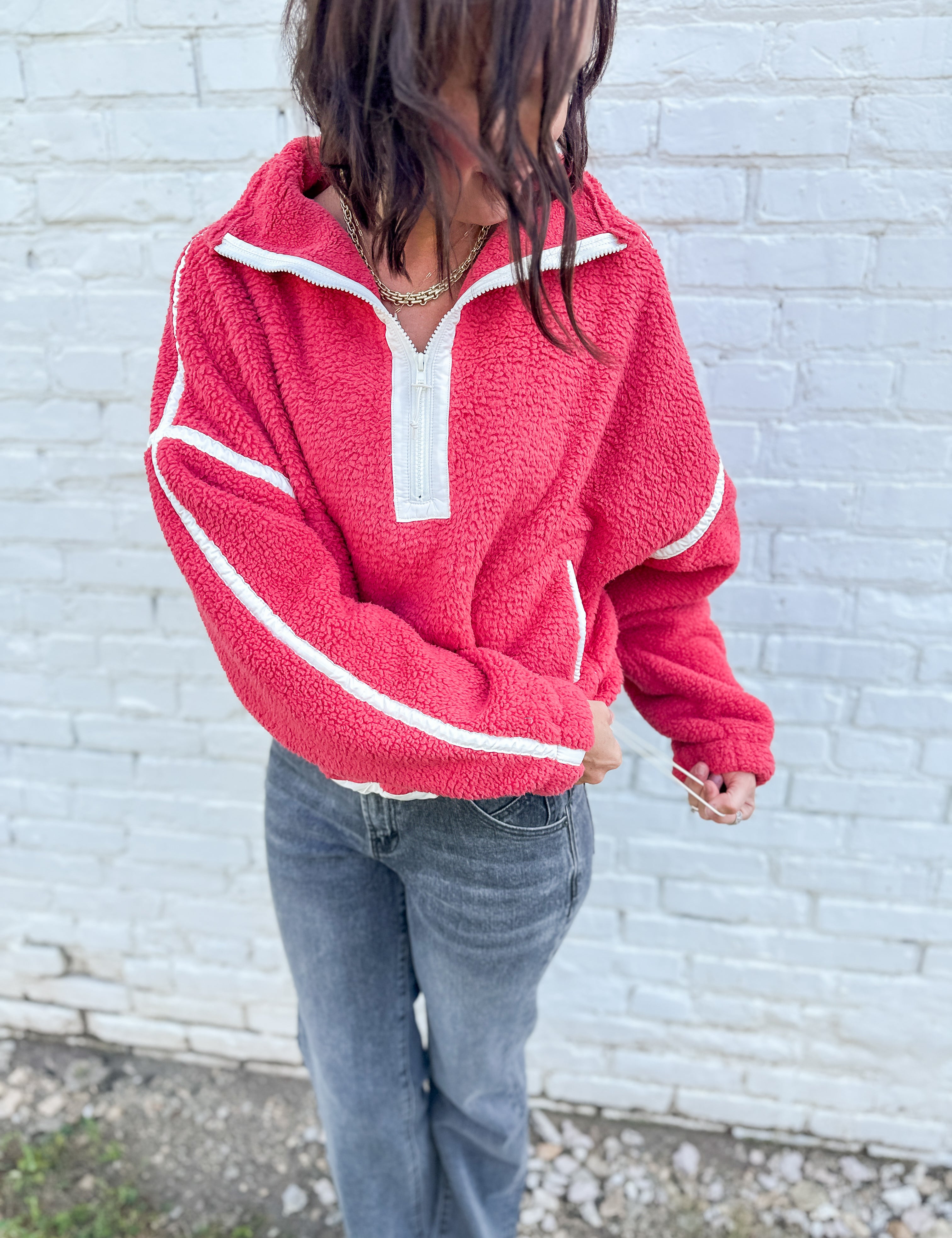 The Shaylee Half Zip Sherpa Pullover