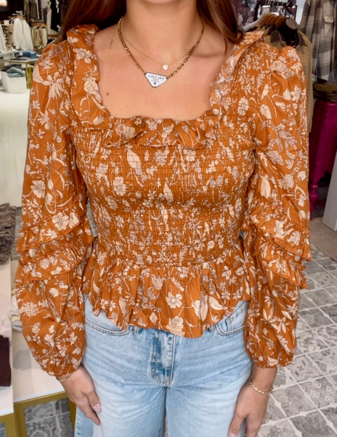 The Rayna Smocked Bodice Top