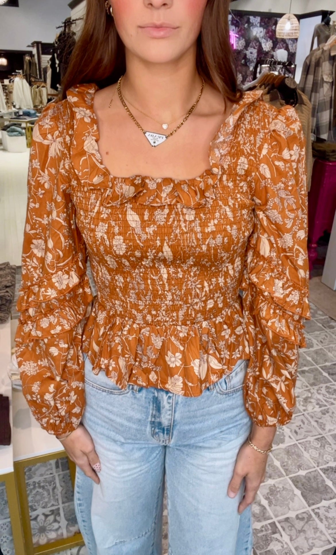 The Rayna Smocked Bodice Top