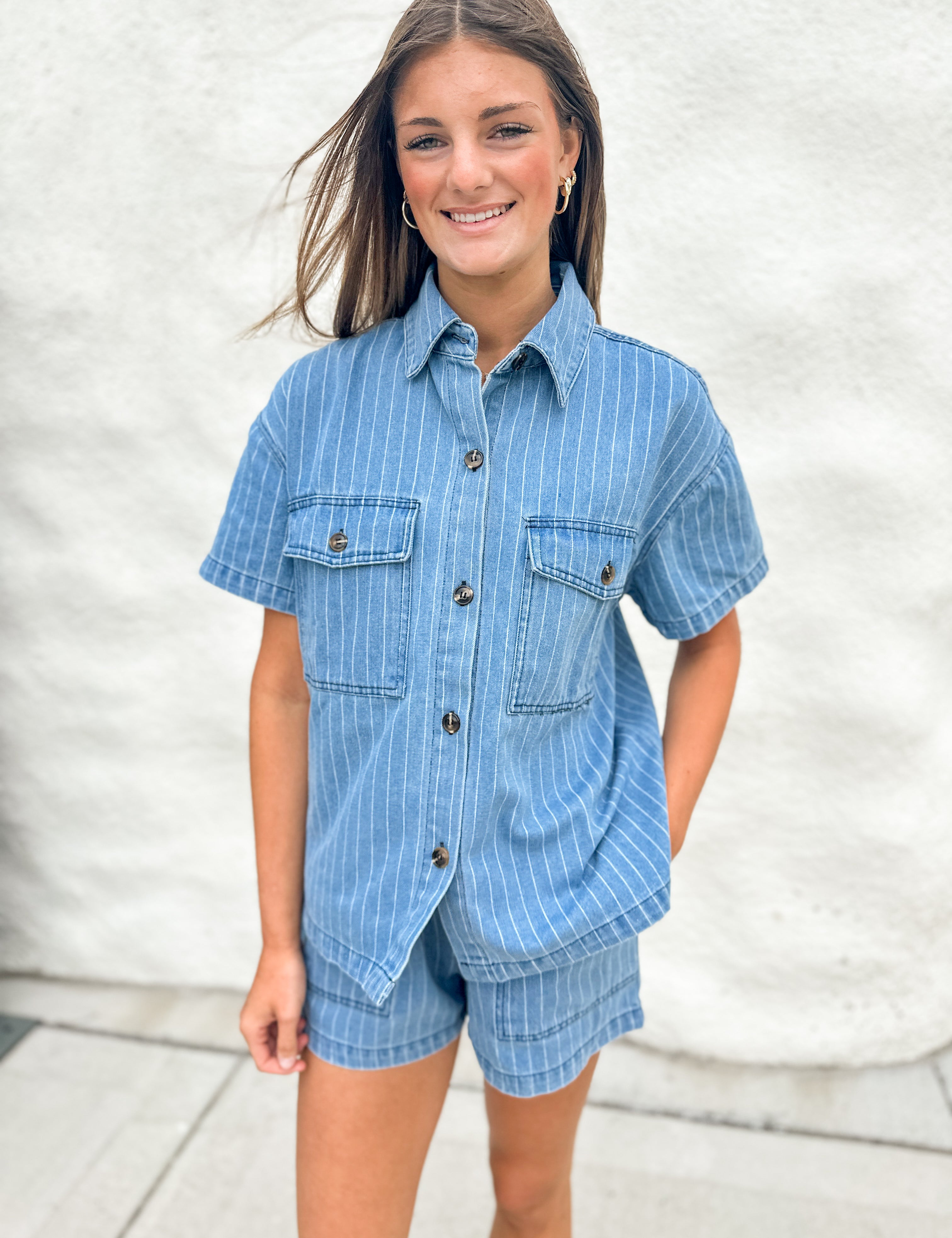 The Taylor Stripe Denim Set