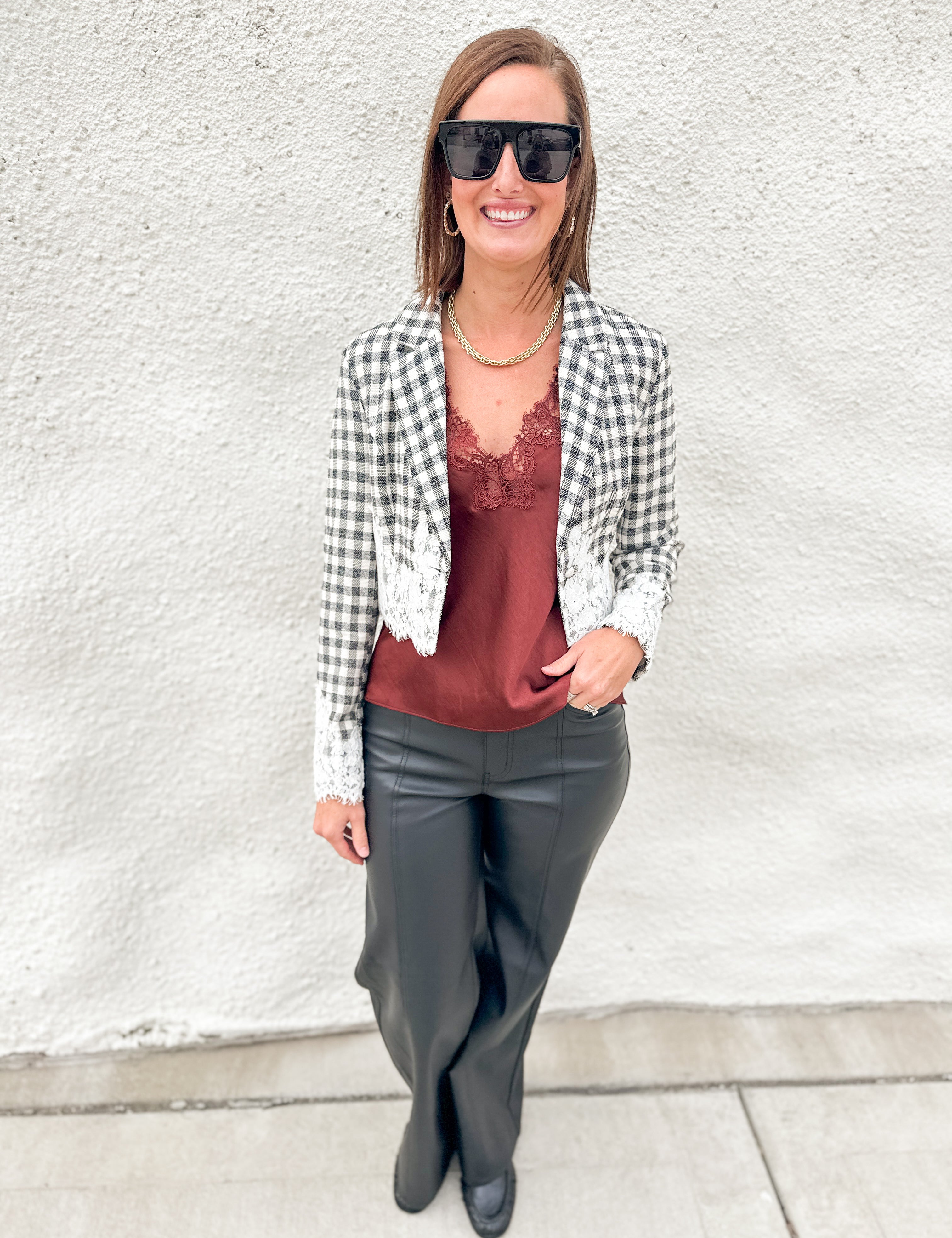 The Mila Lace Detail Cropped Blazer