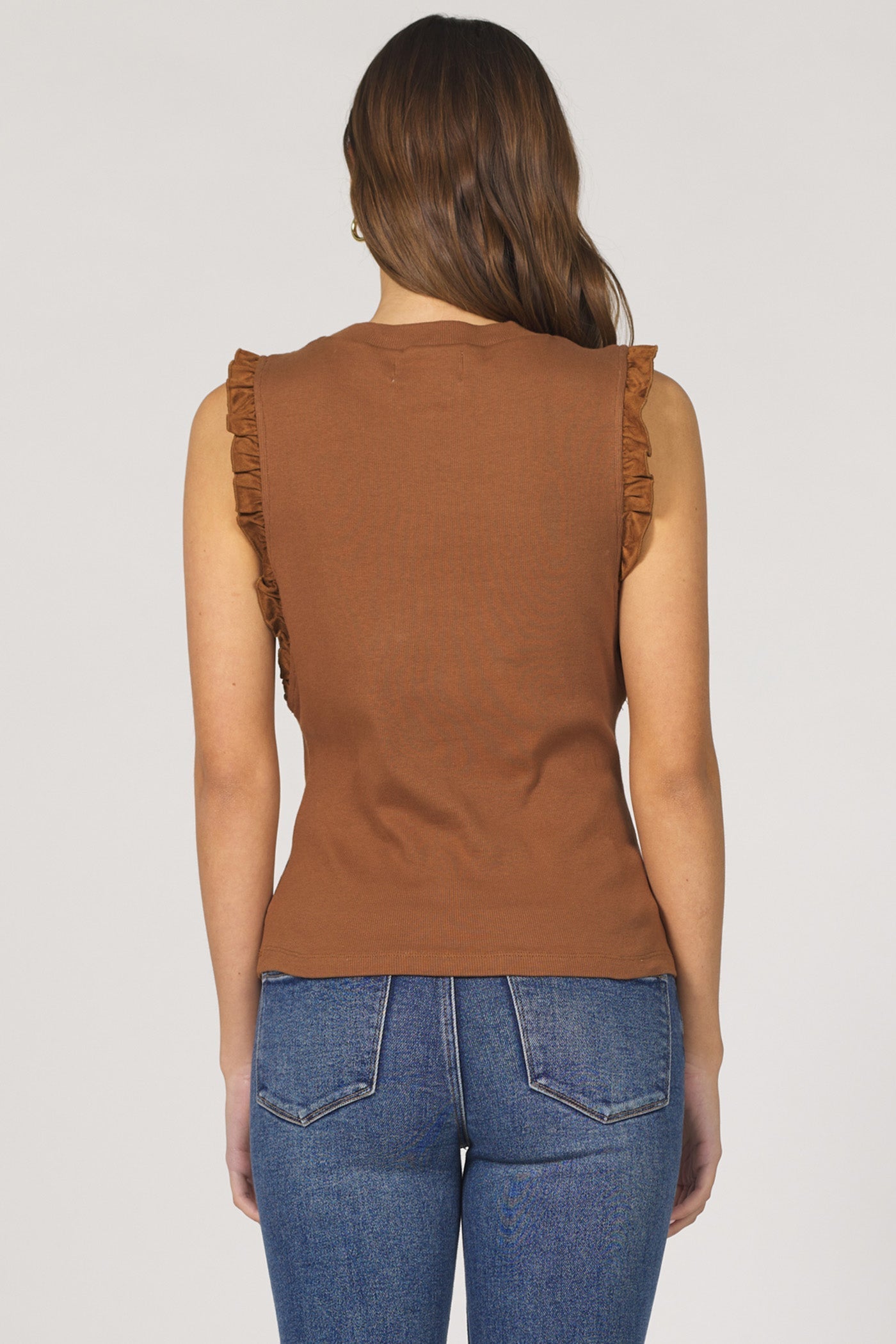DEAR JOHN The Bridgette Tank with Suede Detail