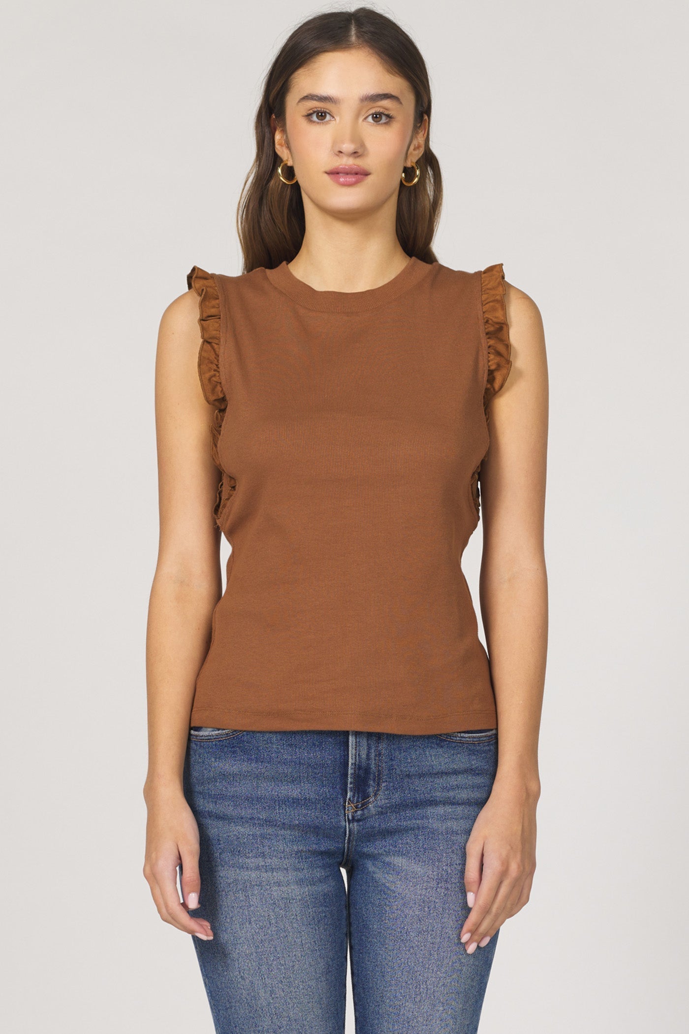 DEAR JOHN The Bridgette Tank with Suede Detail