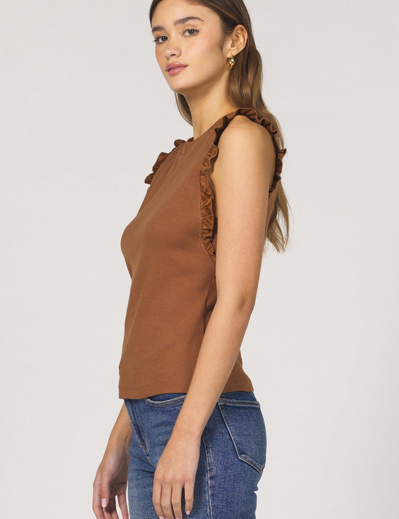 DEAR JOHN The Bridgette Tank with Suede Detail