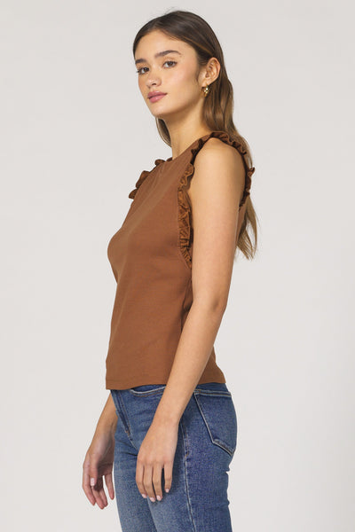 DEAR JOHN The Bridgette Tank with Suede Detail