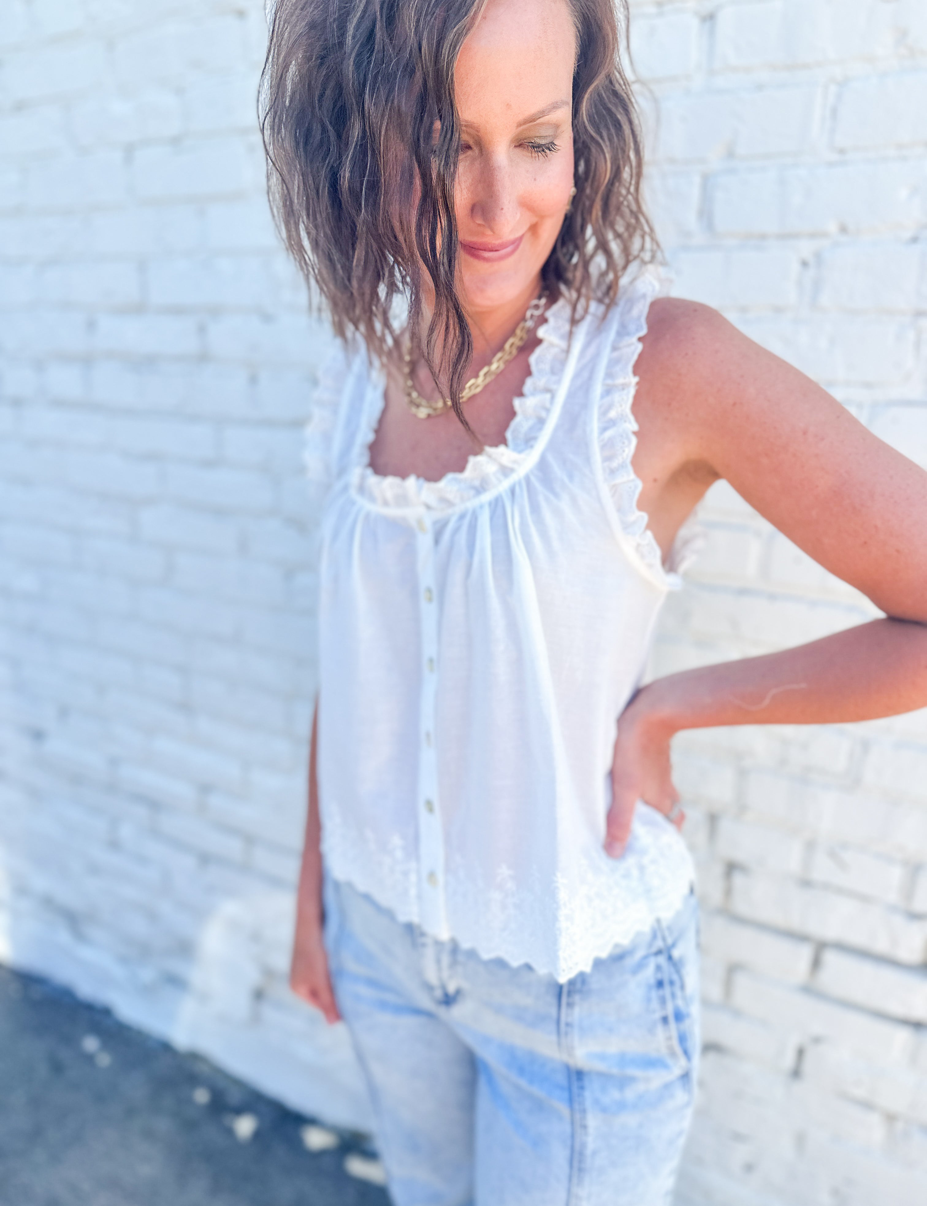 The Ada Scoop Neck Tank by Dear John Denim