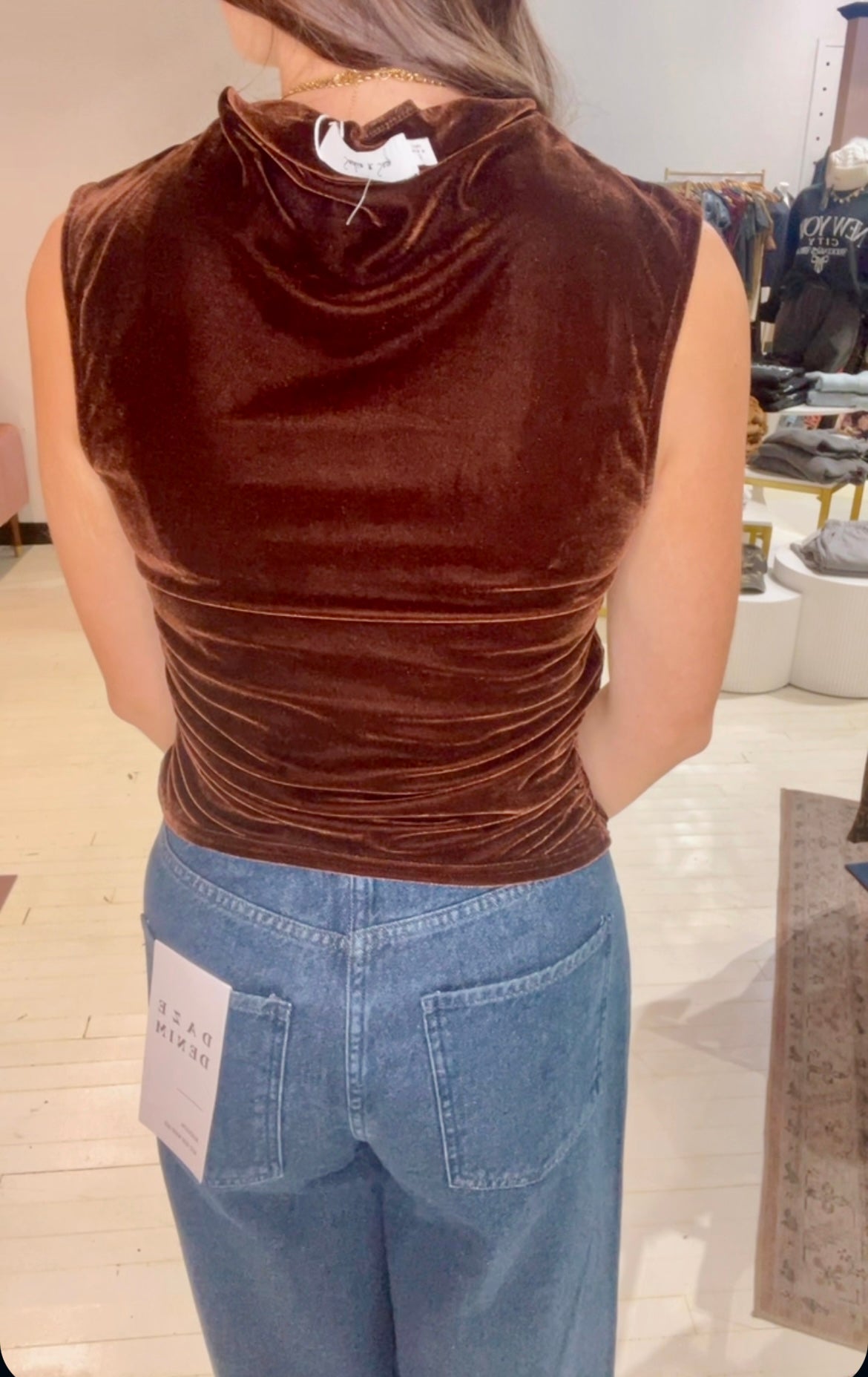 The Midnight Oil Velvet High Neck Top