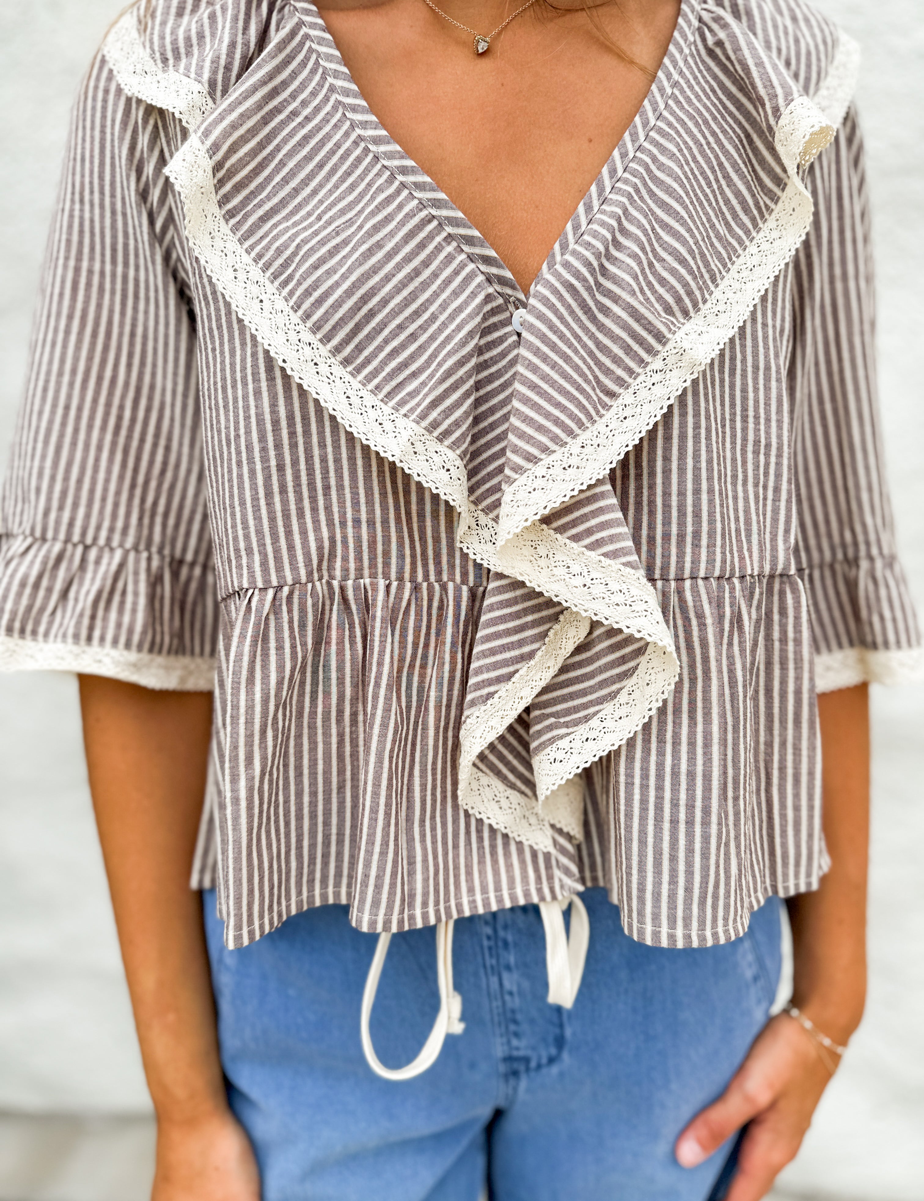 The Birdie Pin Stripe Top