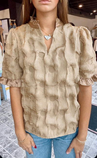 The Meredith Dotted Textured Top