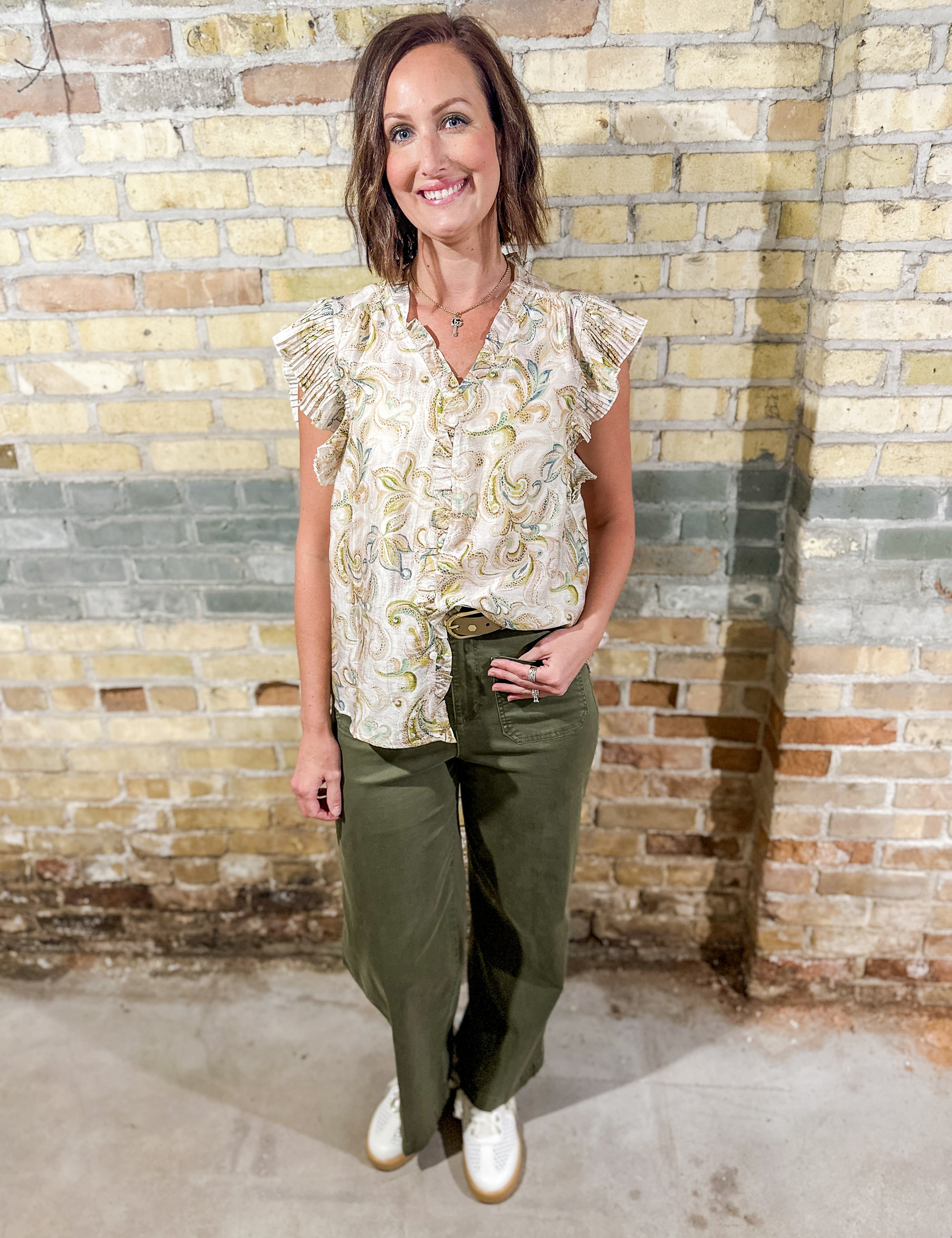 The Gianna Pleated Cap Sleeve Top