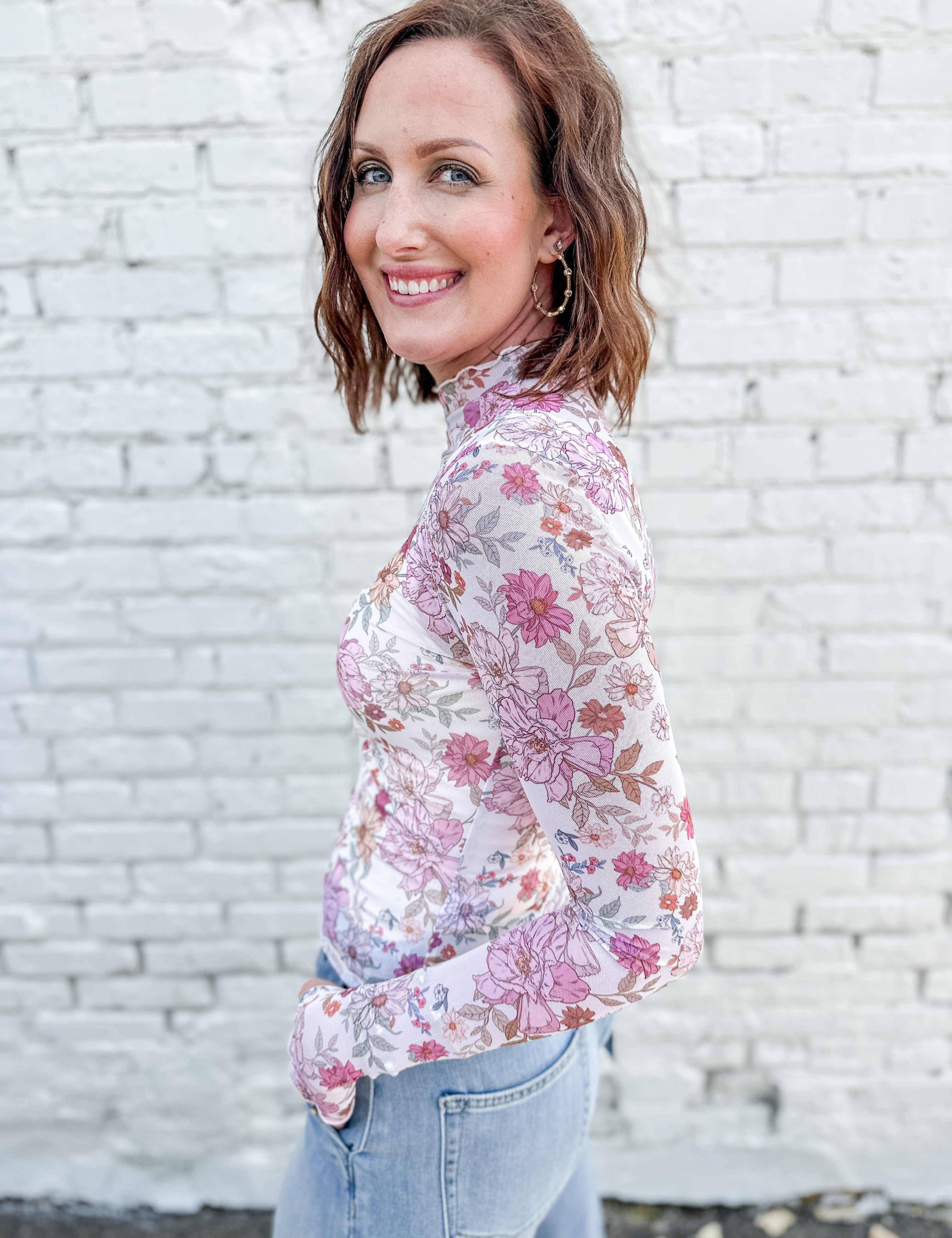 The Olivia Floral Mesh Top
