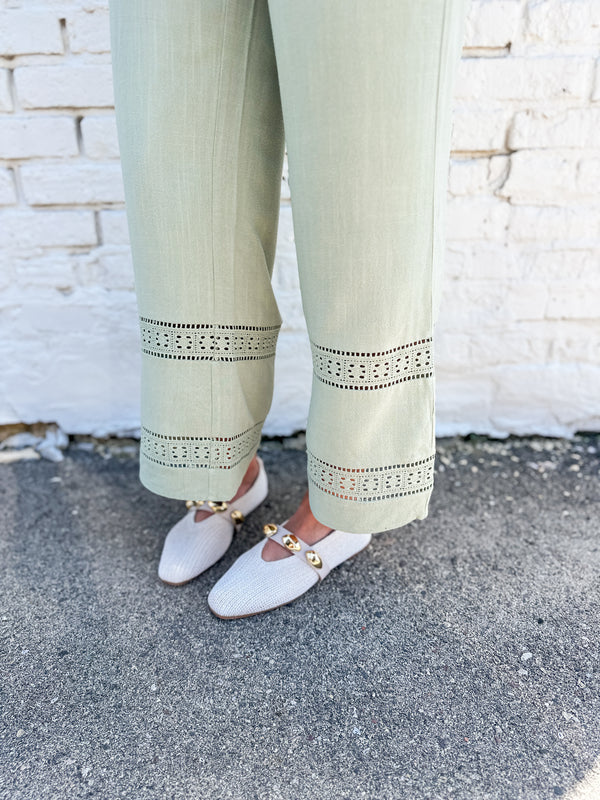 The Dorothy Woven Texture Square Toe Flat