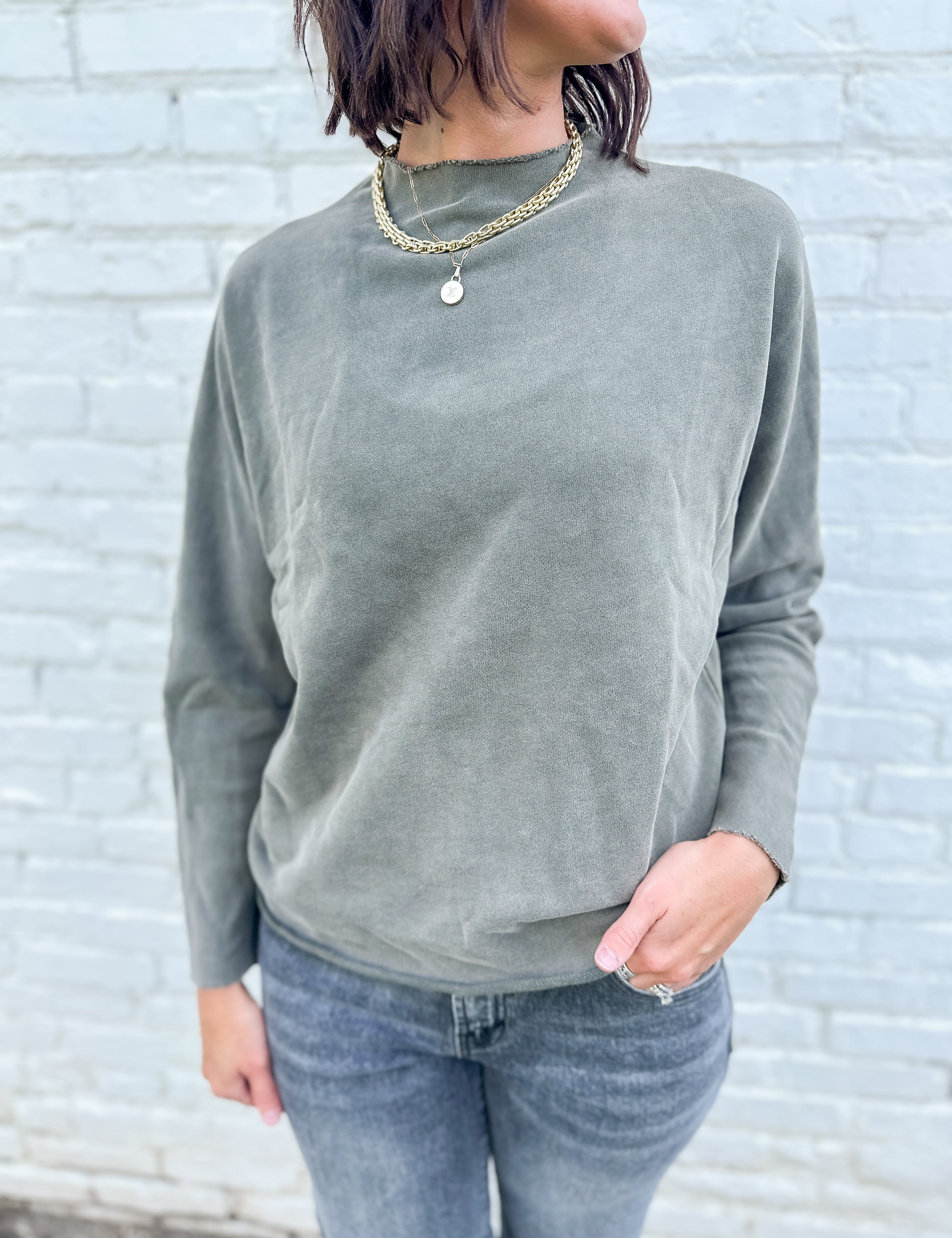 The Terry James Dolman Sleeve Pullover by Hello Nite