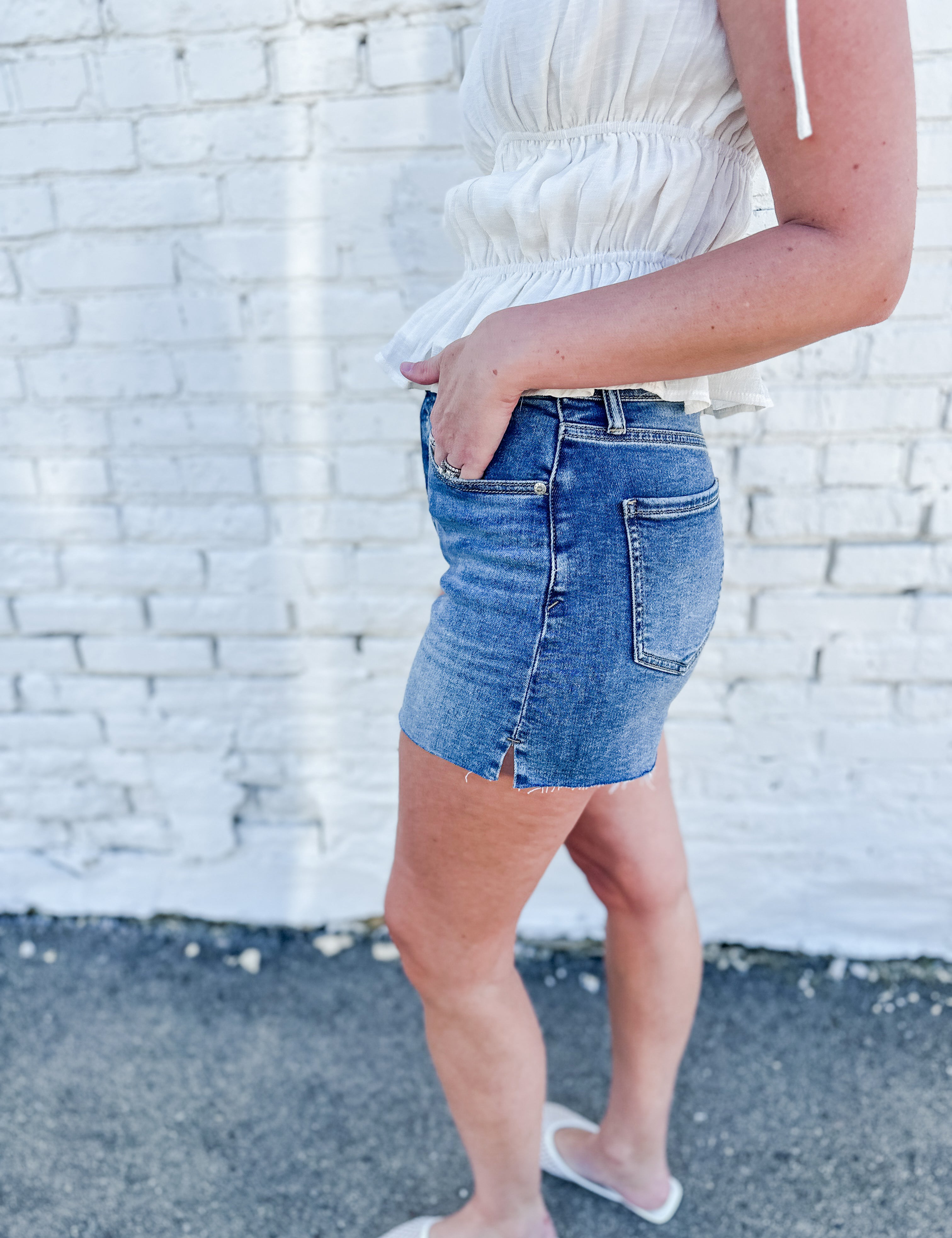 The Bottom Line High Rise Vintage Shorty by Daze