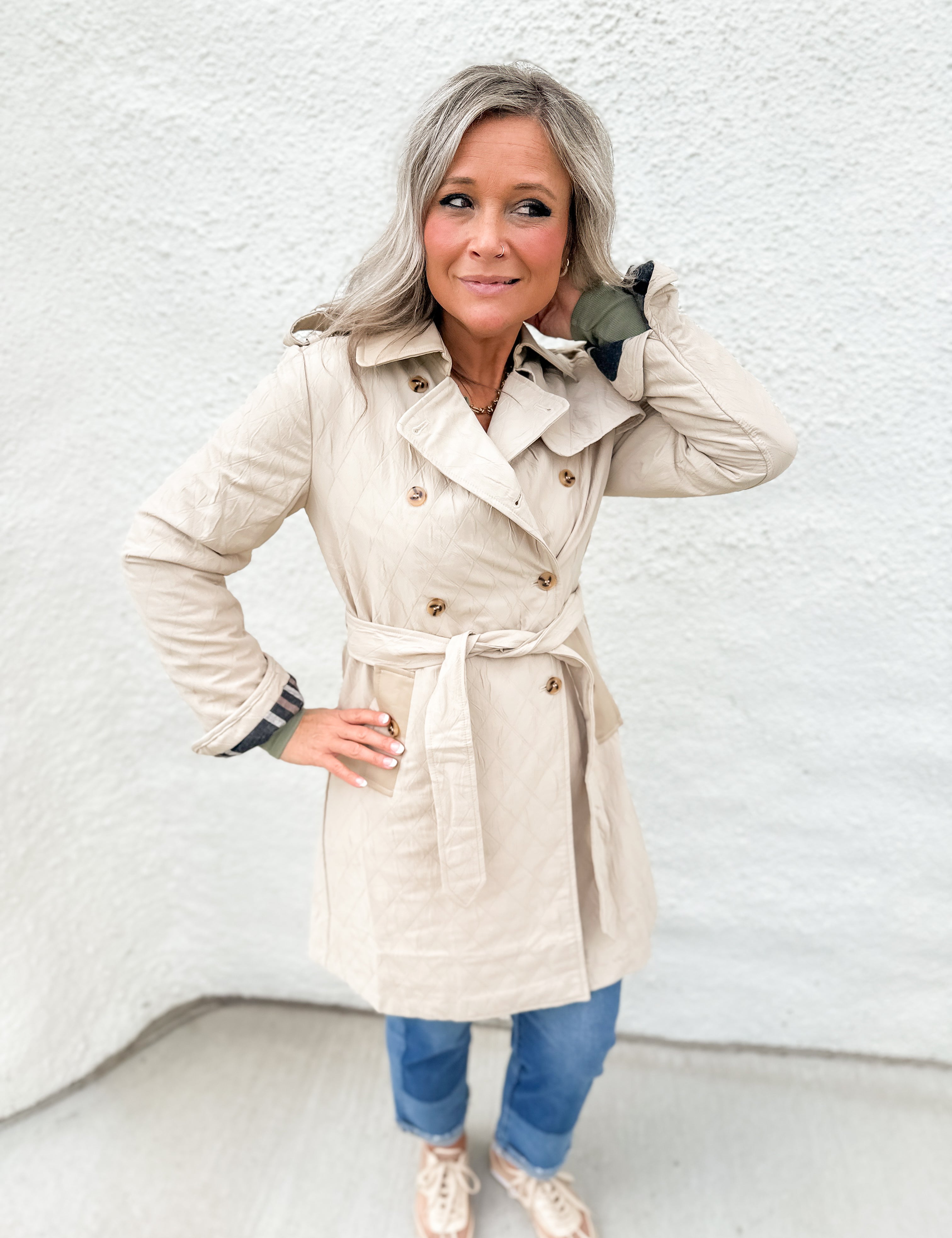 The Claudia Quilted Trench Coat