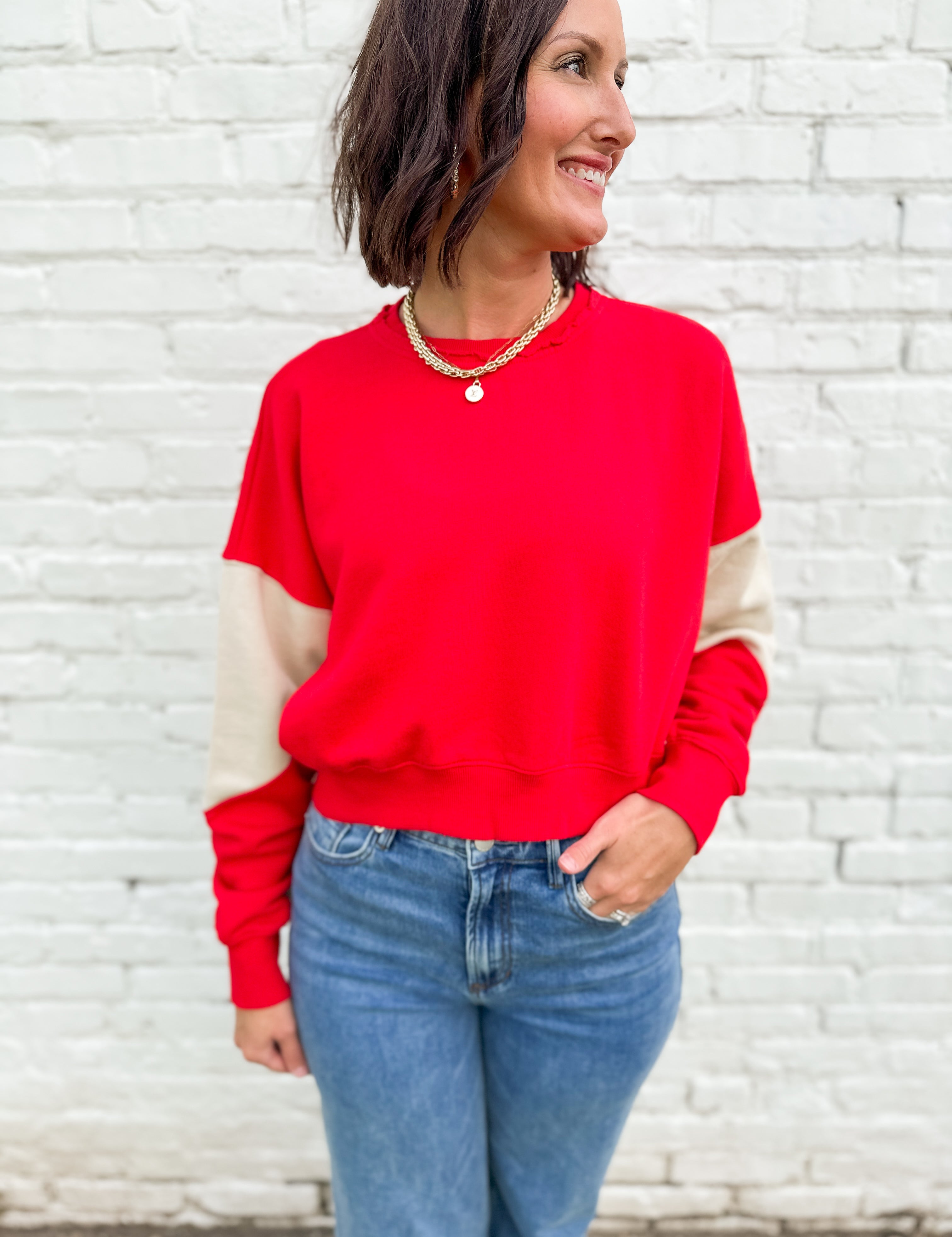 The Vintage Vibes Color Block Sweatshirt