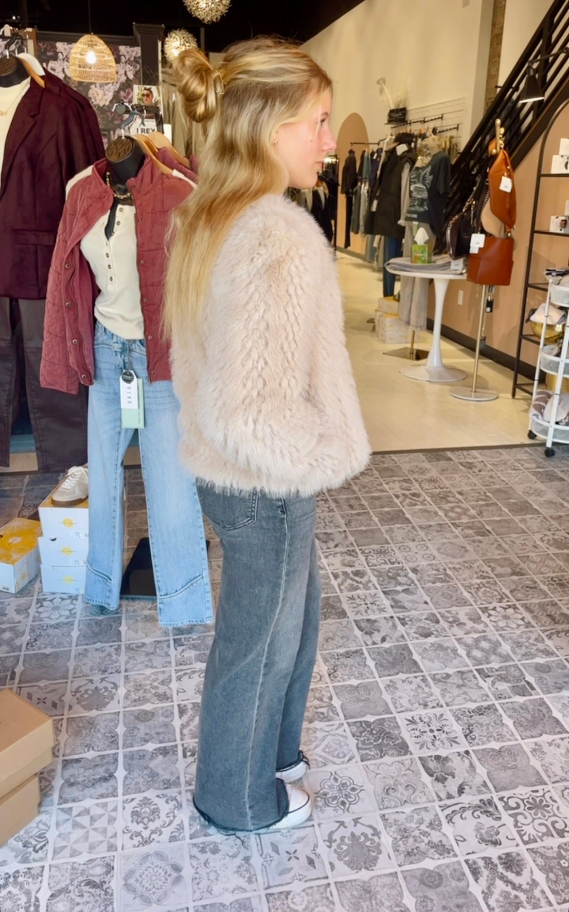 The Amberly Faux Fur Cardigan