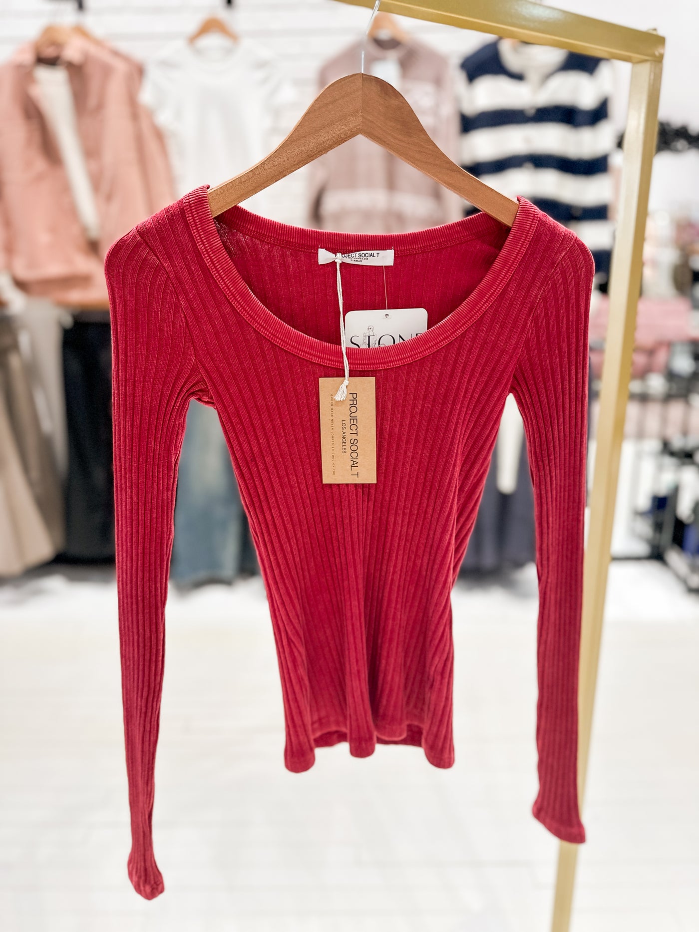 PROJECT SOCIAL TEE The Scoop Washed Rib Longsleeve