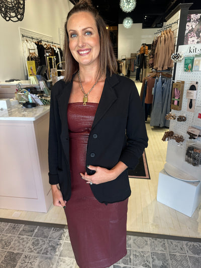 MONO B The Malibu Raw Edge Blazer