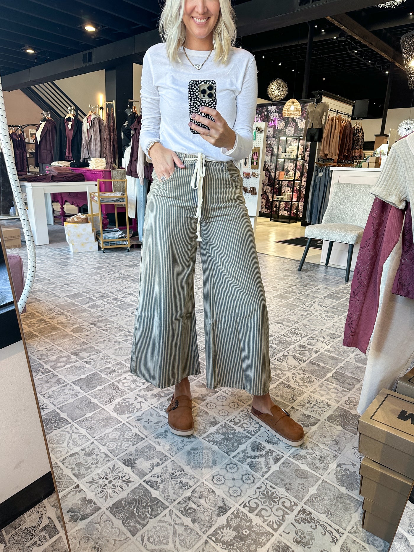 The Saylor Striped Tie Waist Pants