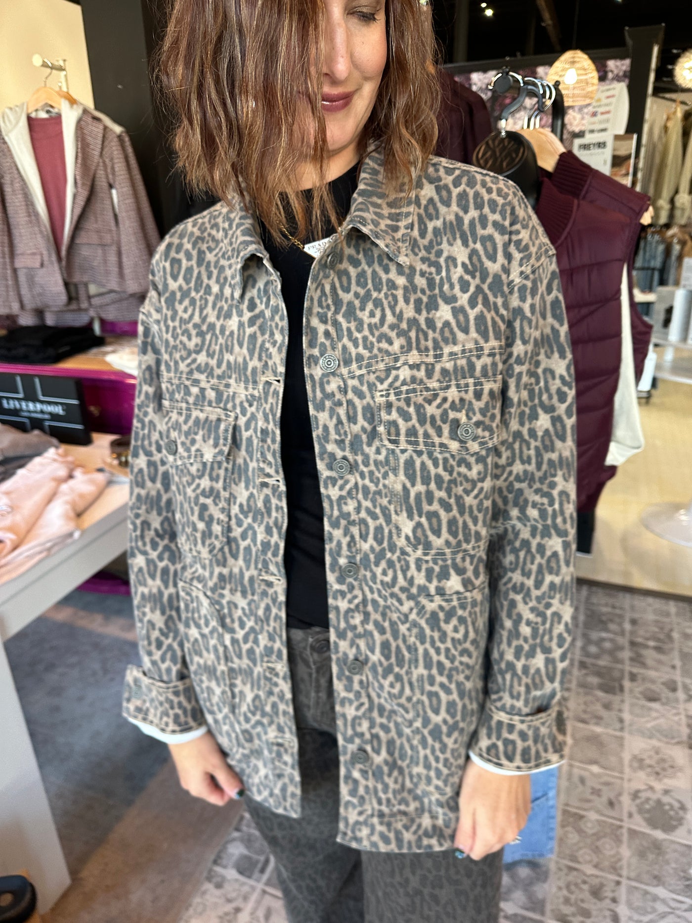 HIDDEN The Landon Oversized Cheetah Shacket