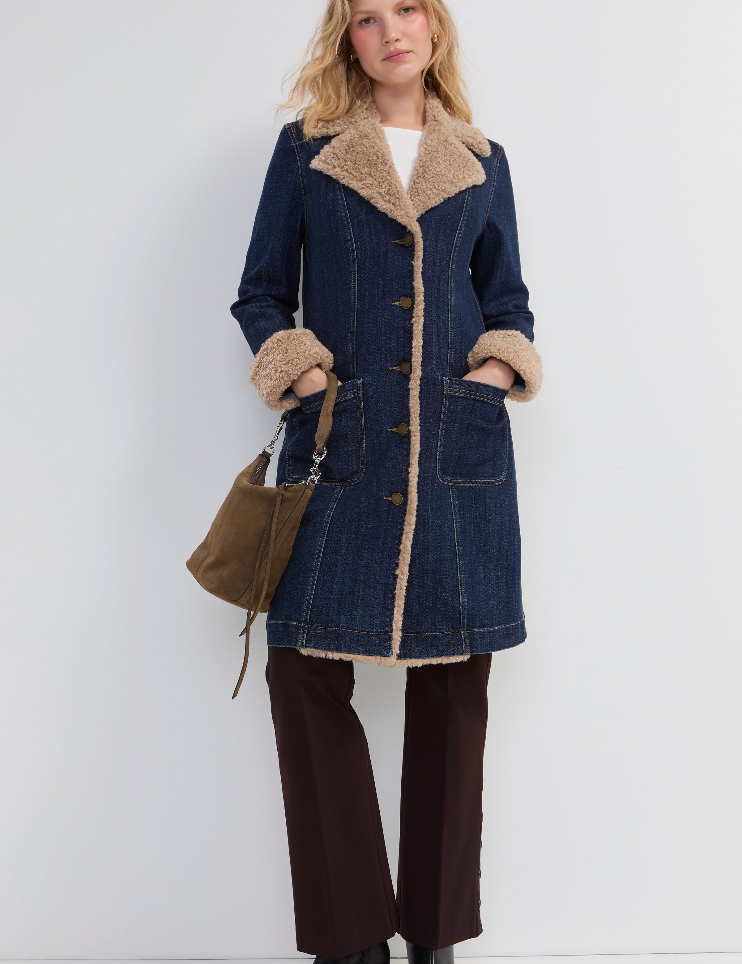 The Sherpa Trimmed Notch Collar Jacket by Liverpool