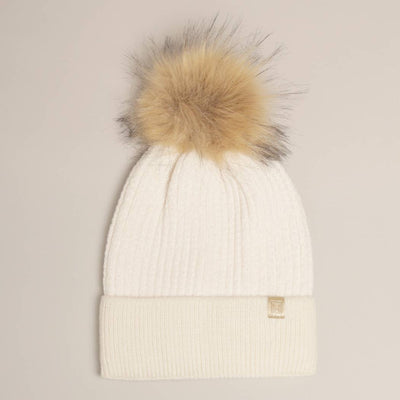 Winter Solid Chenille Cuff Beanie with Pom Pom